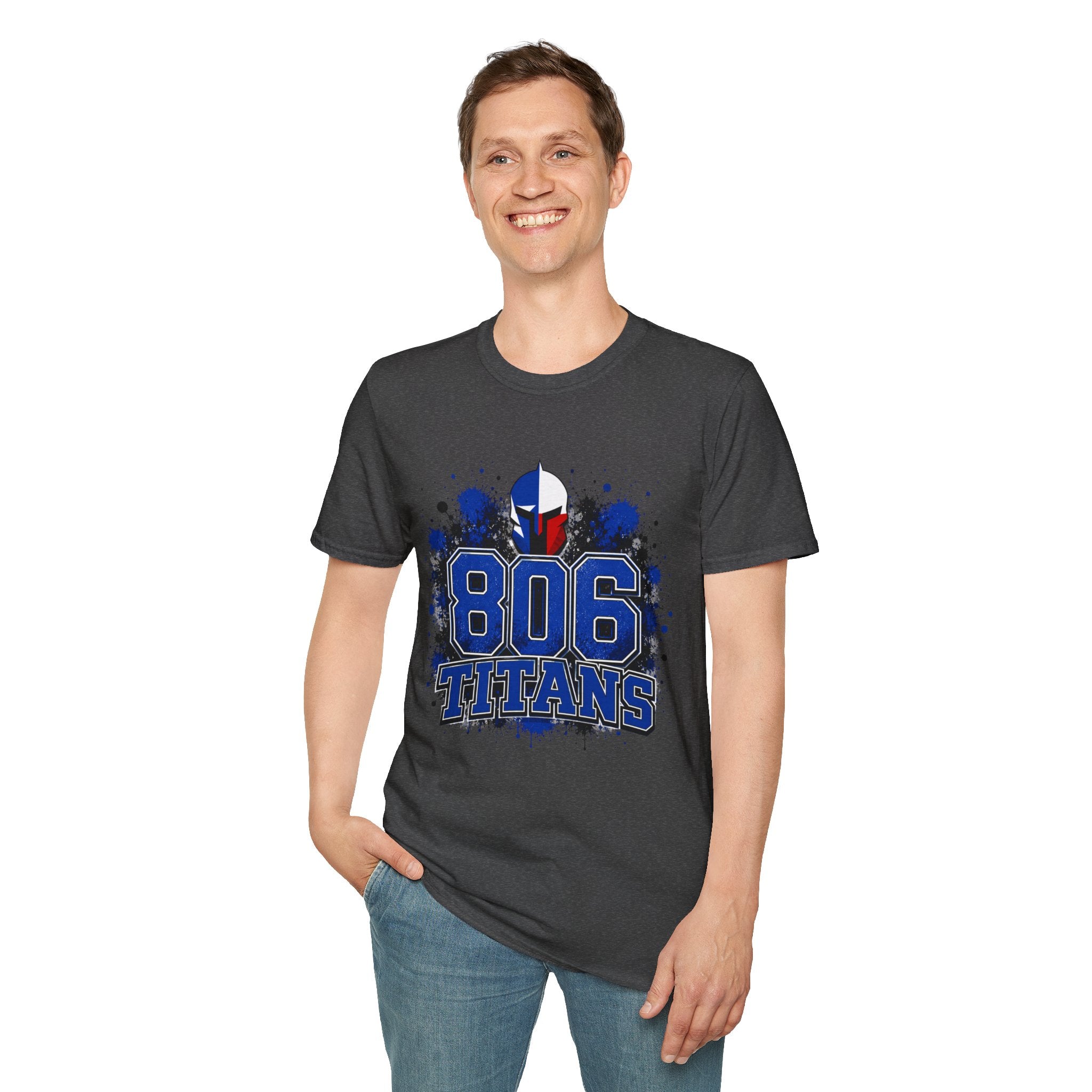 806 Titans T-Shirt — Blue Spartan Helmet Graphic Tee