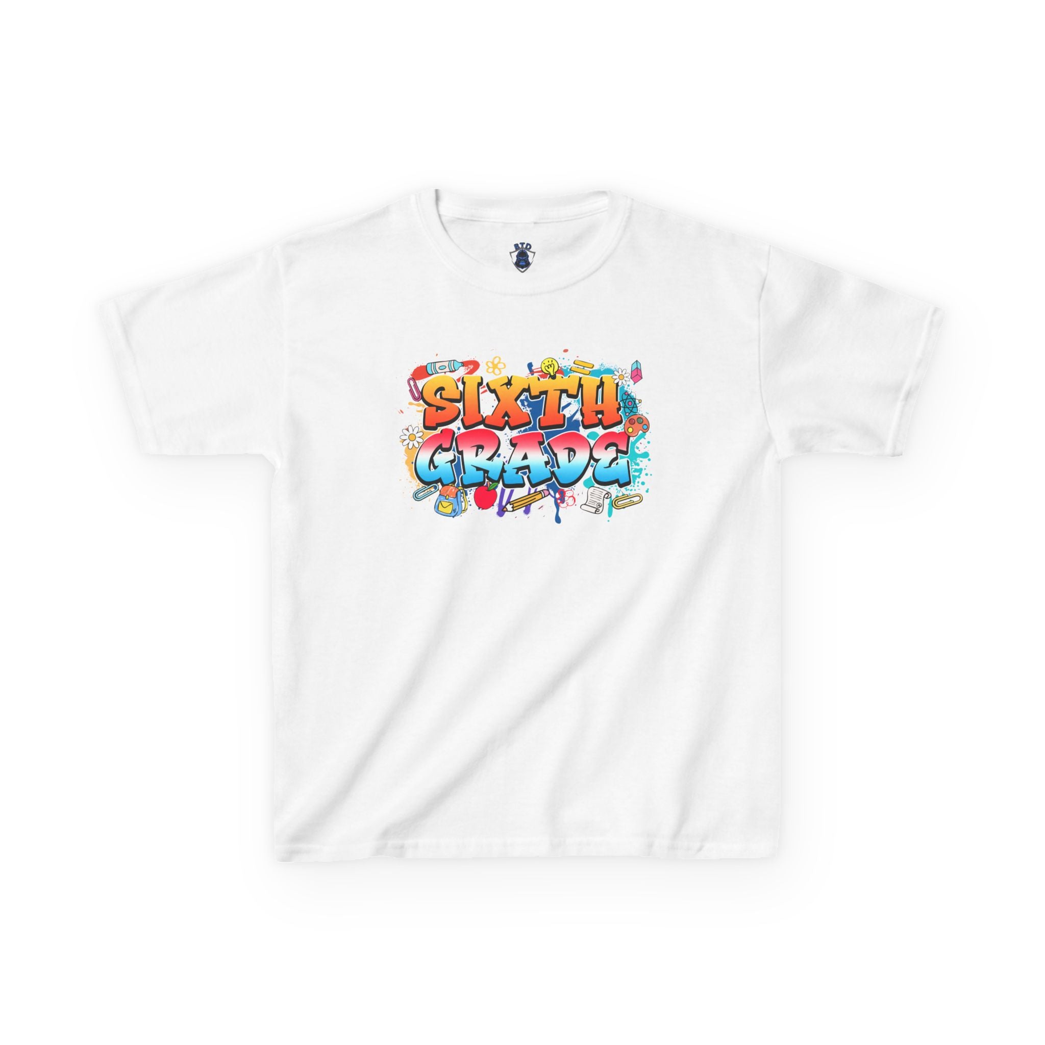 Sixth Grade Kids T‑Shirt — Colorful Graffiti Graduation Tee for Back-to-School & End-of-Year