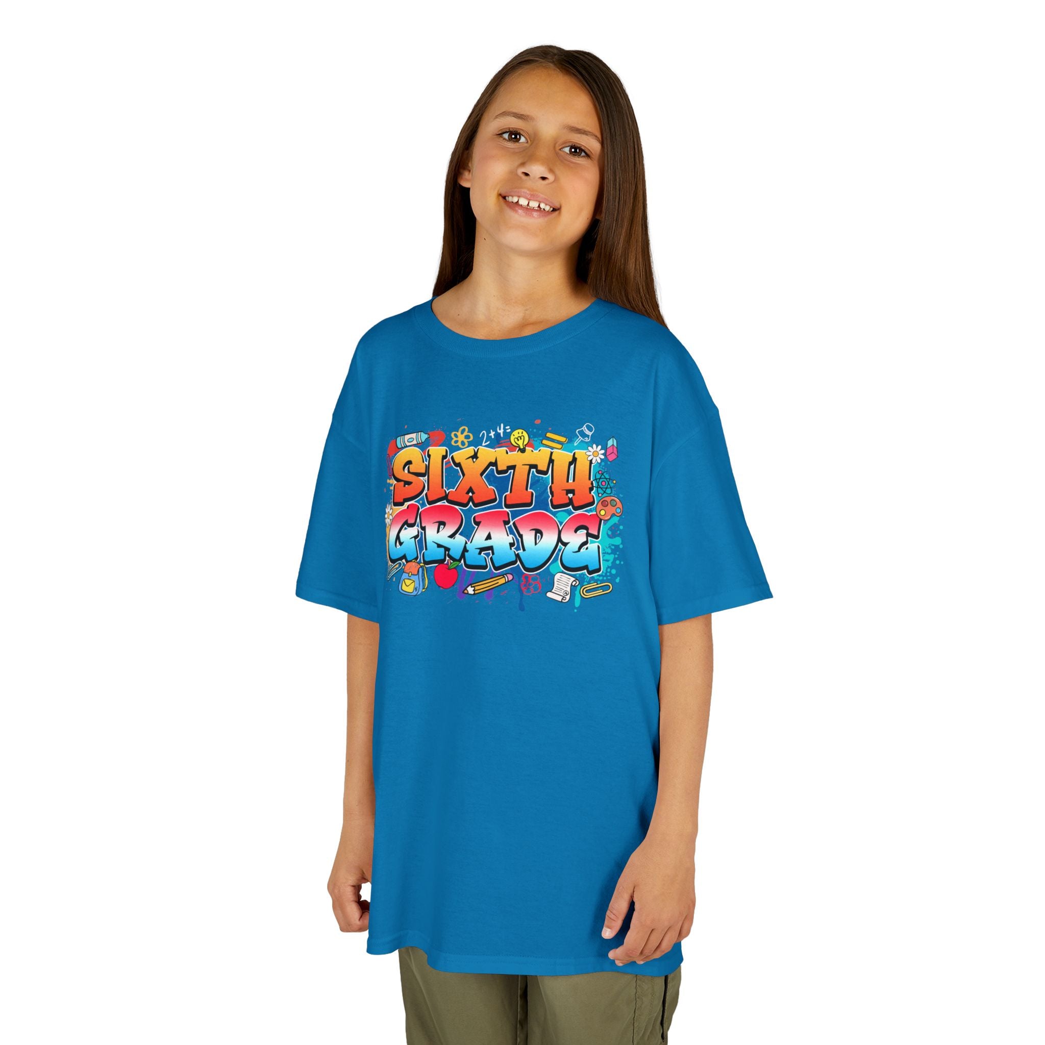 Sixth Grade Kids T‑Shirt — Colorful Graffiti Graduation Tee for Back-to-School & End-of-Year