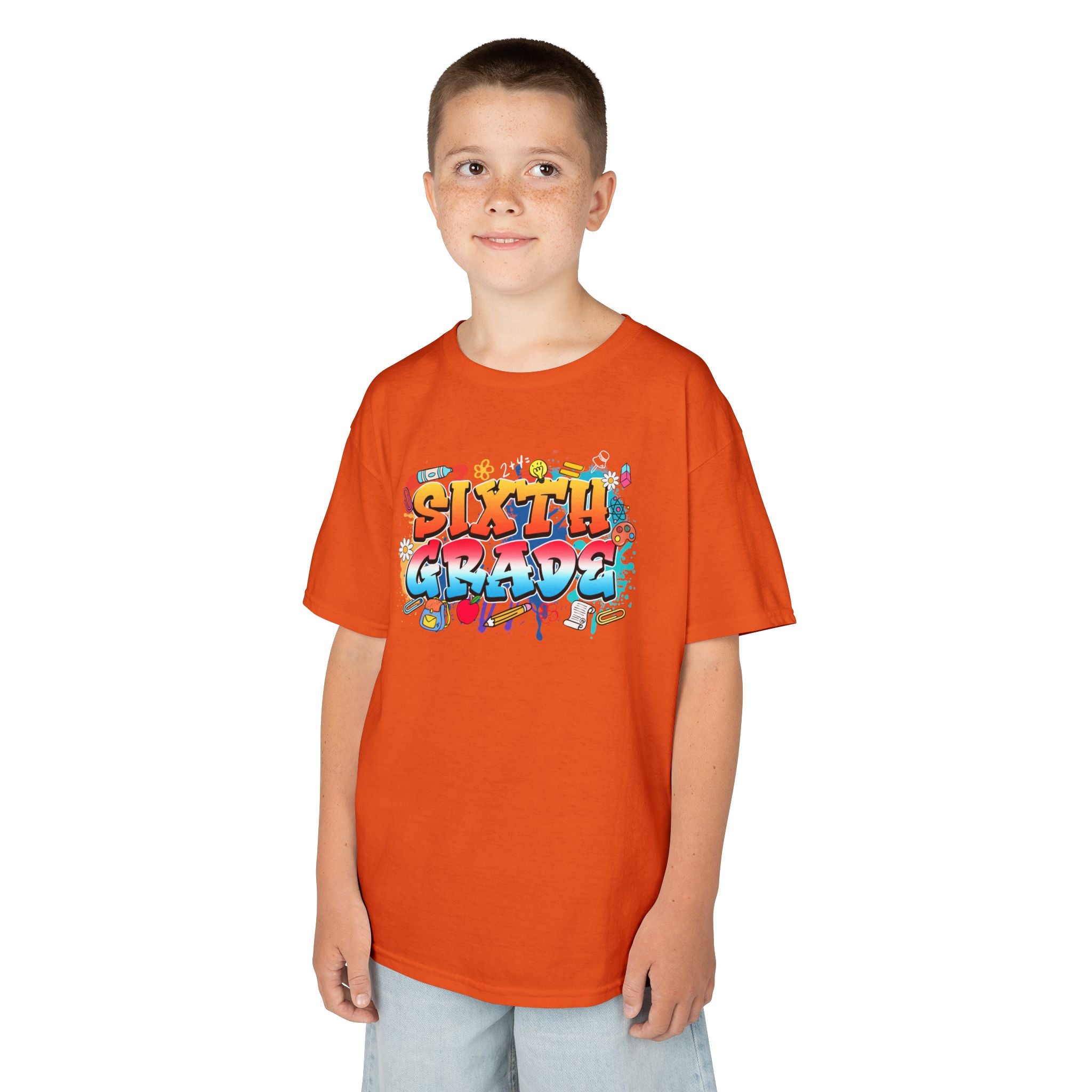 Sixth Grade Kids T‑Shirt — Colorful Graffiti Graduation Tee for Back-to-School & End-of-Year