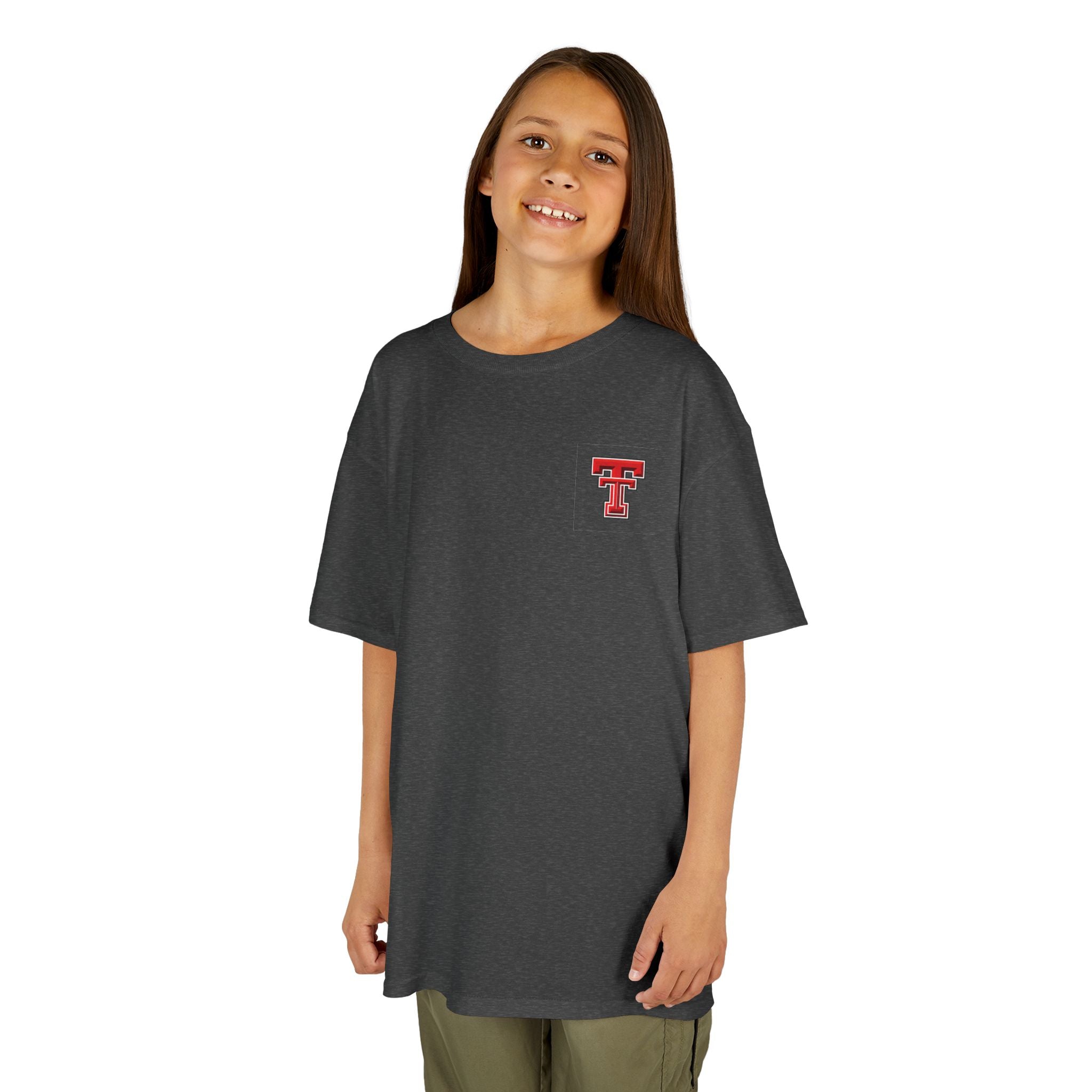 Kids T-Shirt — Texas Tech Red Raiders Skyline Tee (Front Logo, Back City Design)
