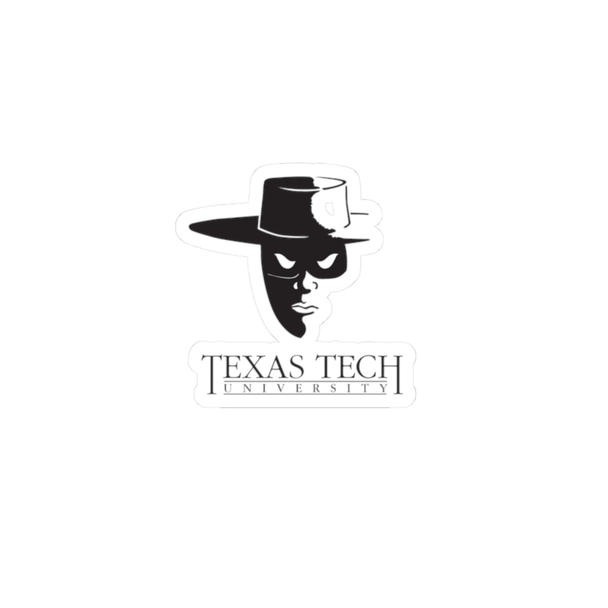 Texas Tech Masked Rider Sticker — Kiss-Cut University Decal