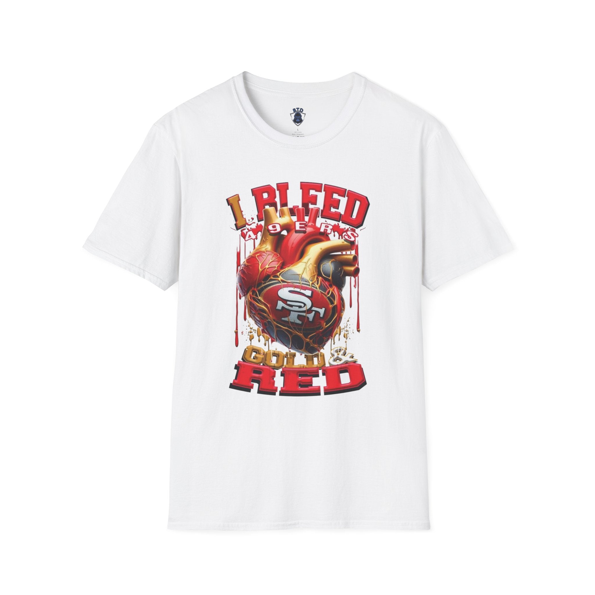 T-Shirt — "I Bleed 49ers Red" Graphic Football Fan Tee