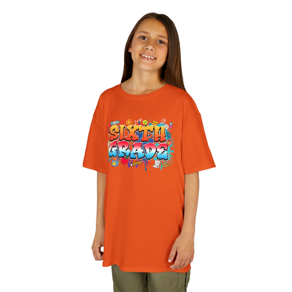 Sixth Grade Kids T‑Shirt — Colorful Graffiti Graduation Tee for Back-to-School & End-of-Year