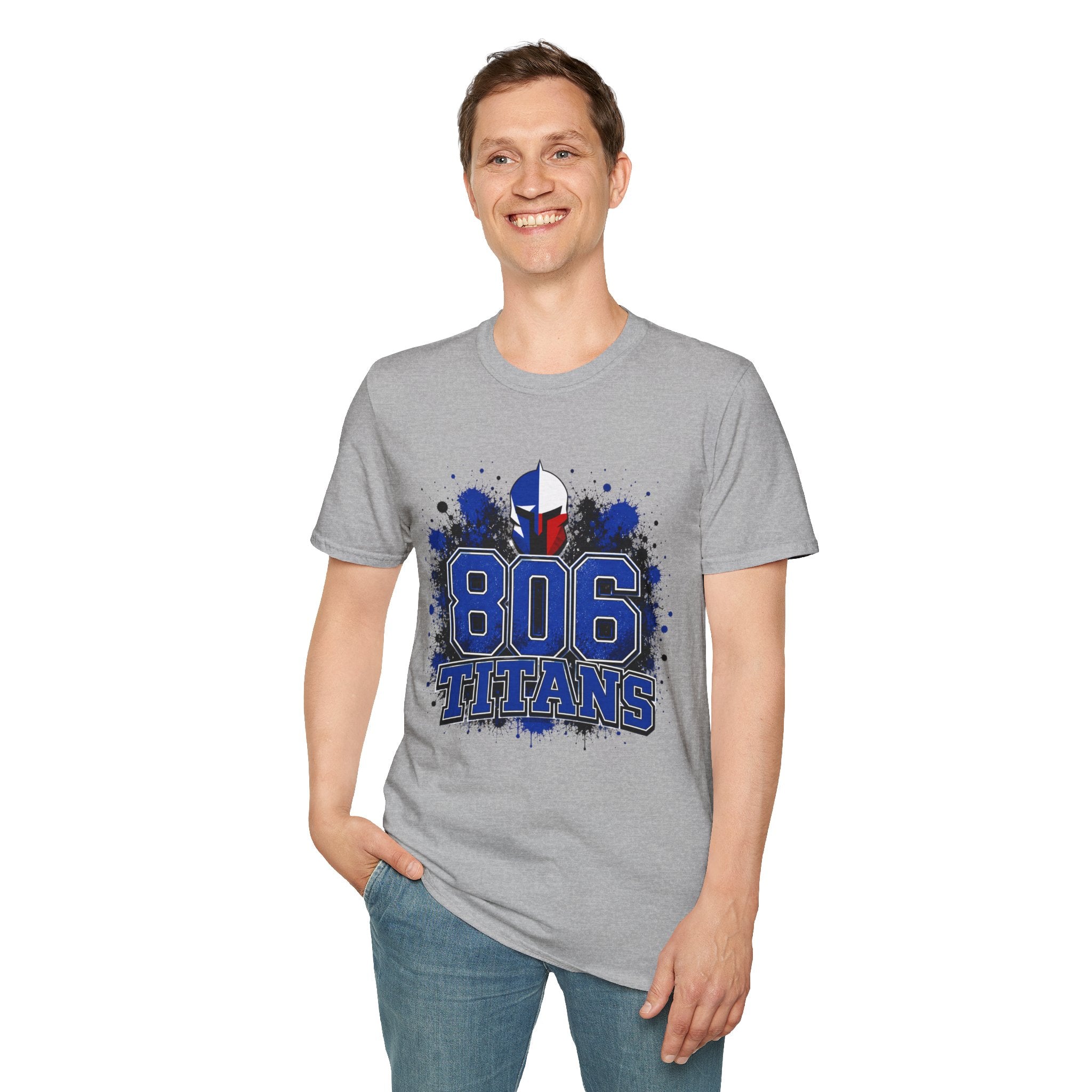 806 Titans T-Shirt — Blue Spartan Helmet Graphic Tee