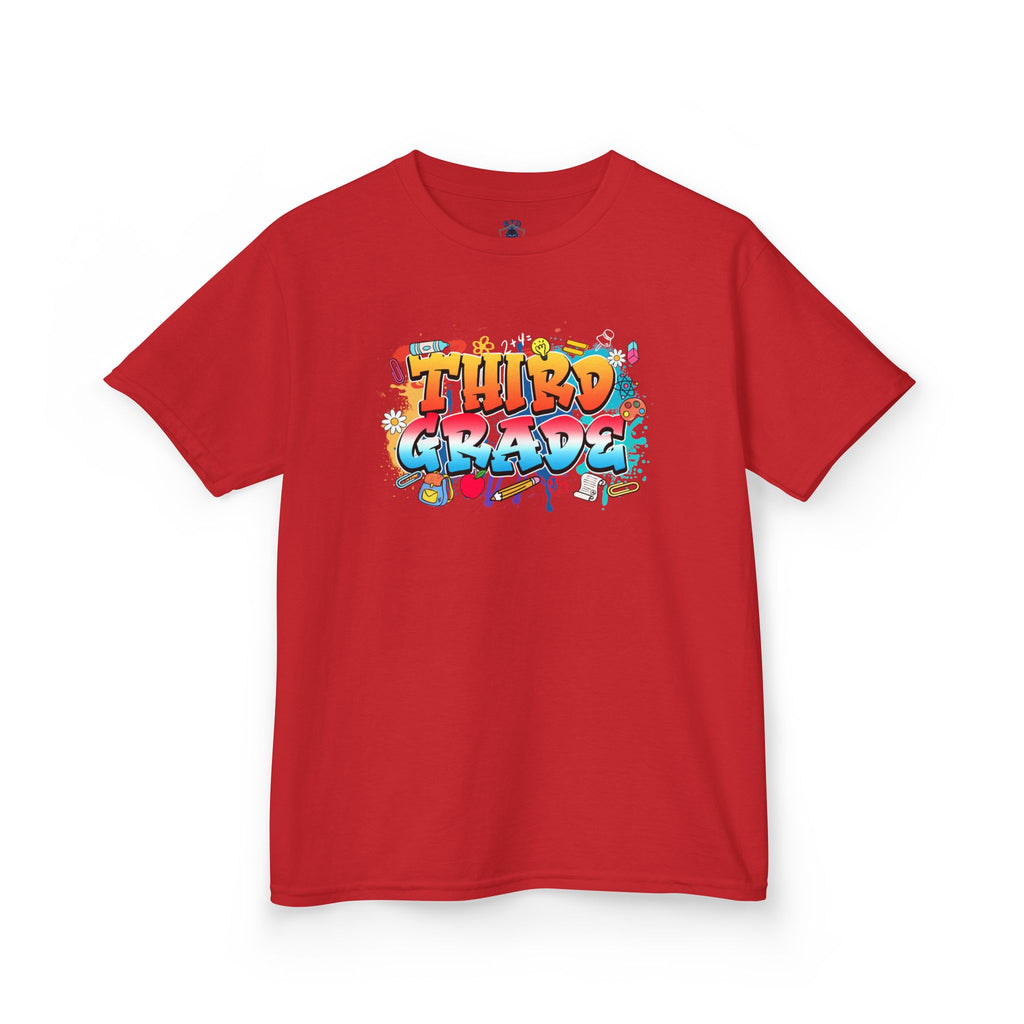 Third Grade Kids T‑Shirt — Colorful Graffiti School Tee for Back to School & Classroom