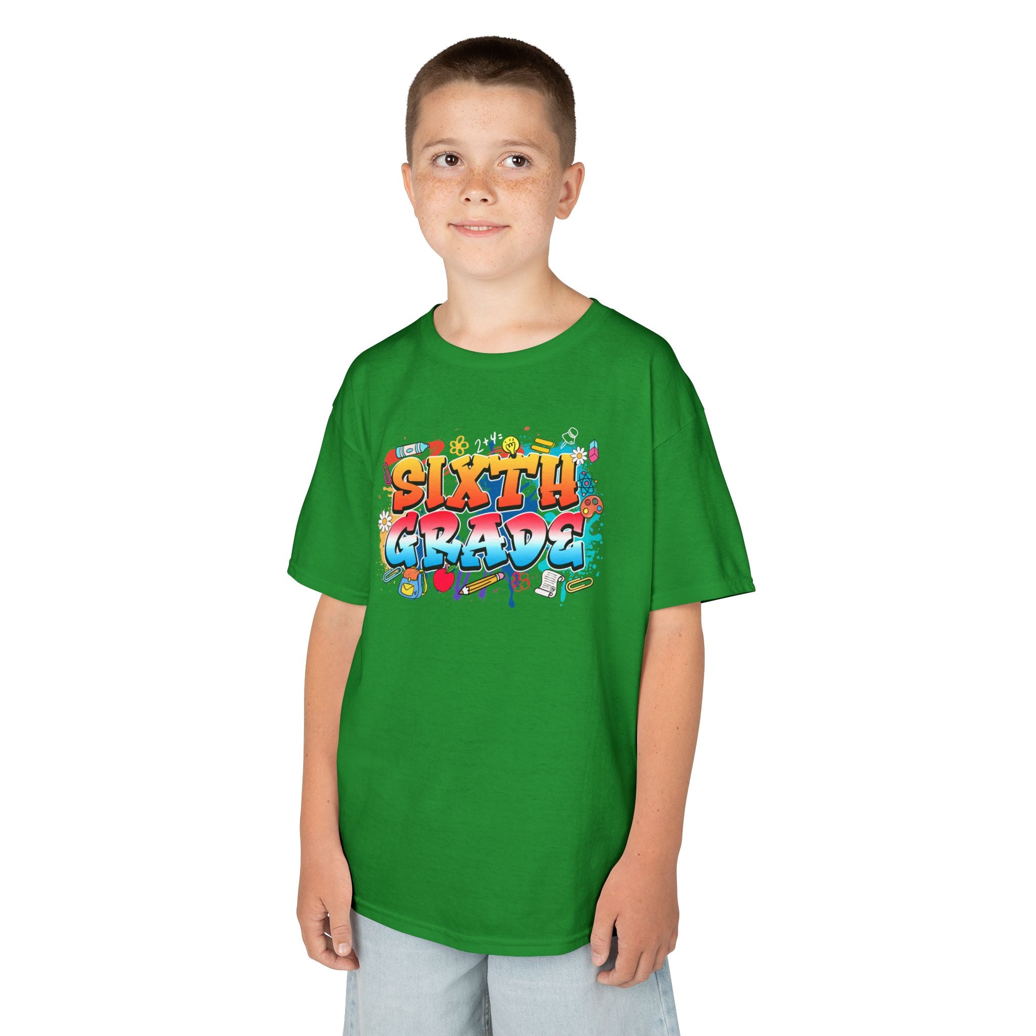 Sixth Grade Kids T‑Shirt — Colorful Graffiti Graduation Tee for Back-to-School & End-of-Year