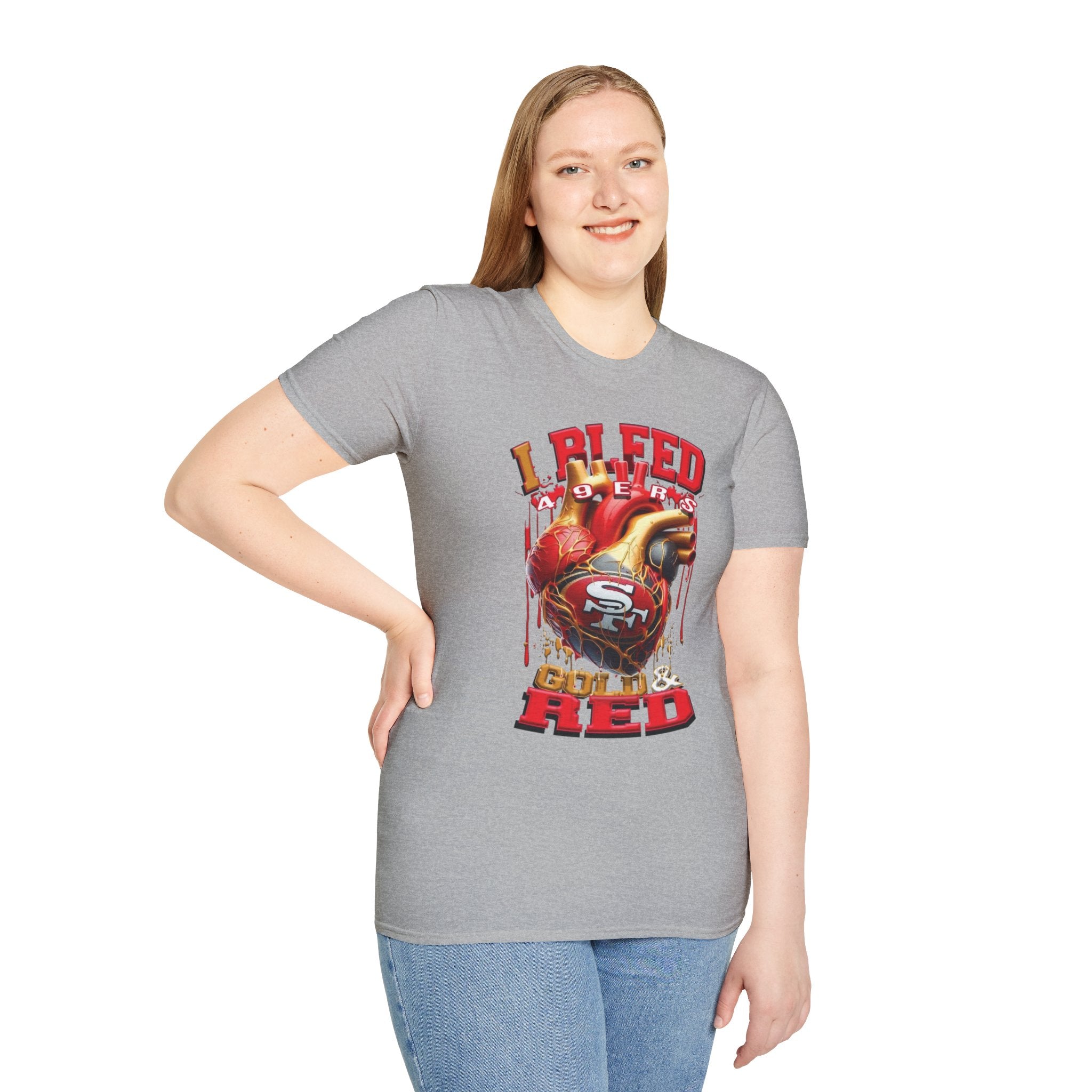 T-Shirt — "I Bleed 49ers Red" Graphic Football Fan Tee