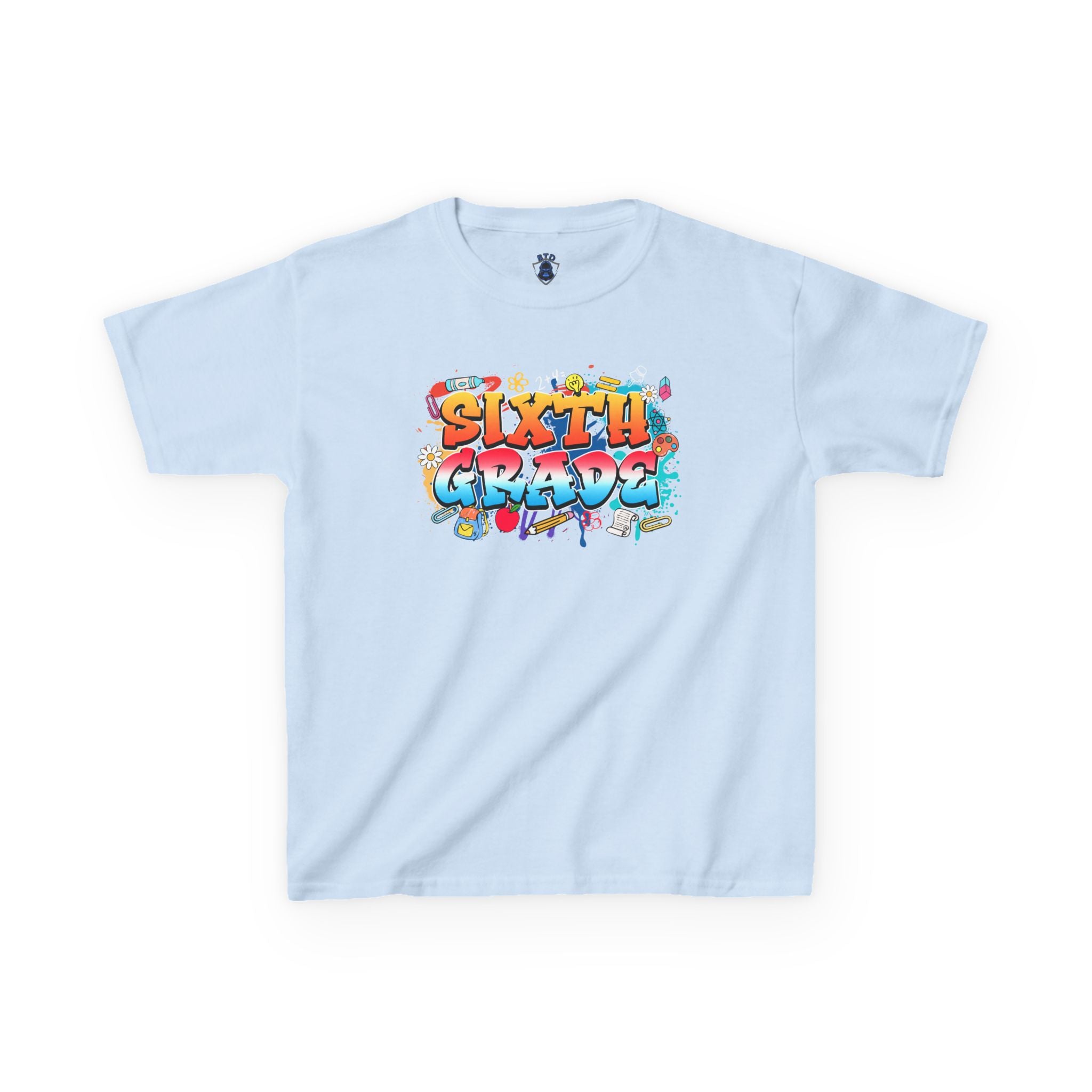 Sixth Grade Kids T‑Shirt — Colorful Graffiti Graduation Tee for Back-to-School & End-of-Year