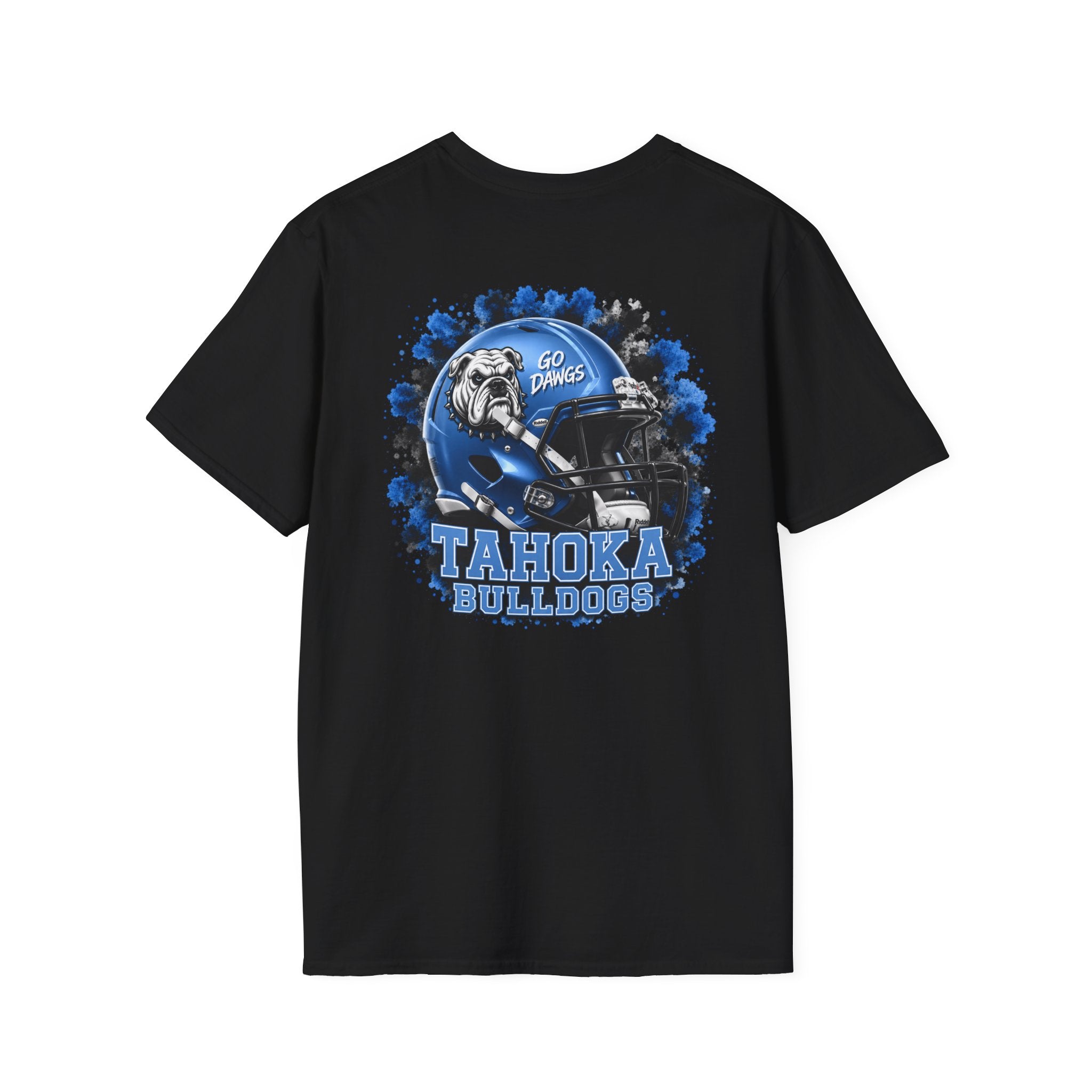 Bulldogs Football T-Shirt — 'Go Dawgs' Helmet Team Tee