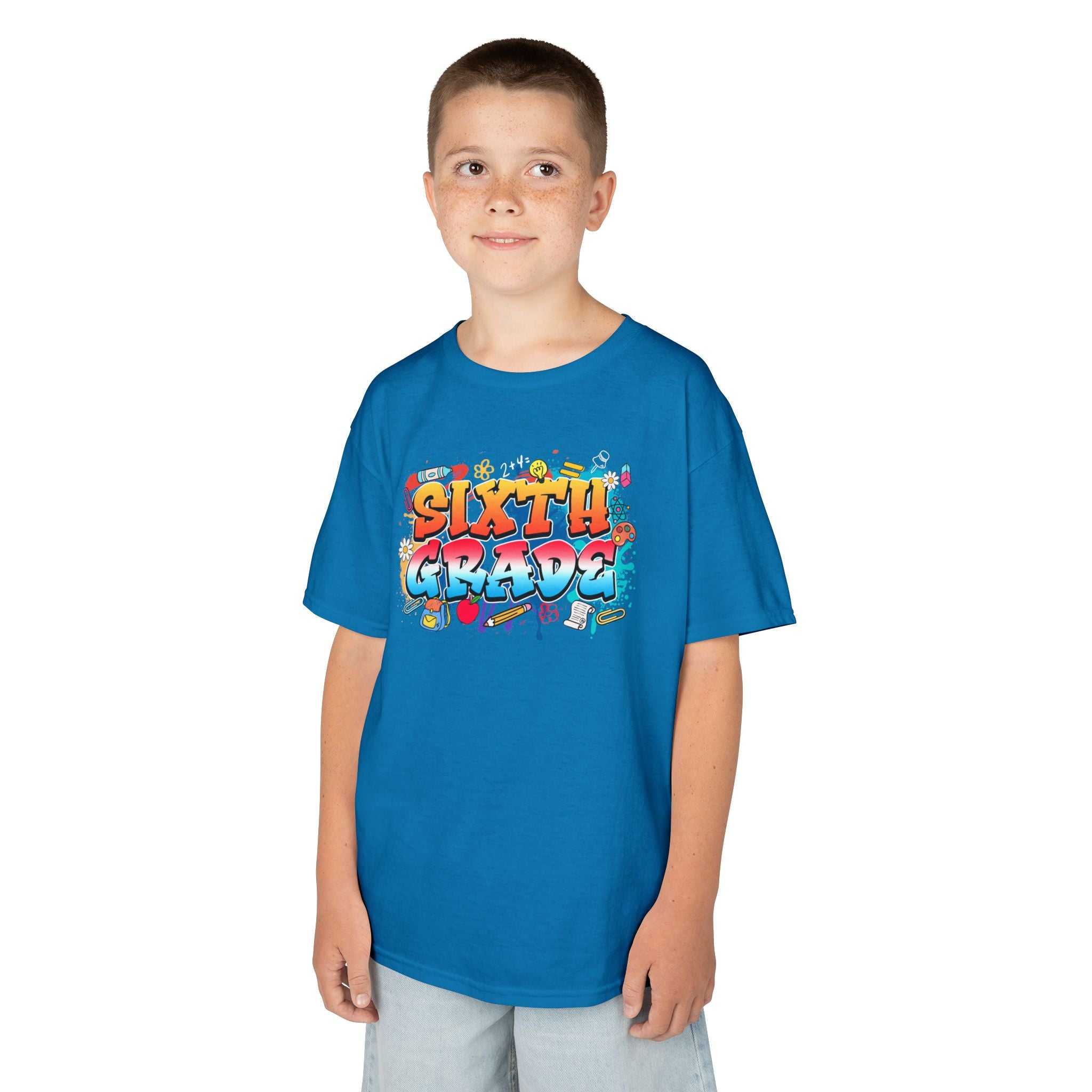 Sixth Grade Kids T‑Shirt — Colorful Graffiti Graduation Tee for Back-to-School & End-of-Year