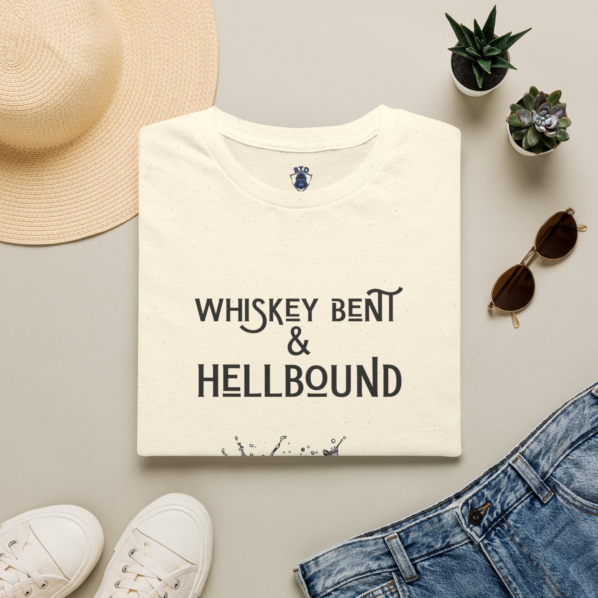 Whiskey Bent & Hellbound T‑Shirt — Vintage Whiskey Fans Rock Tee