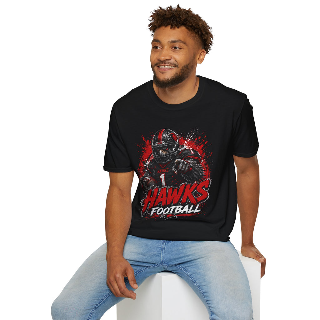 Hawks Football T-Shirt — Fierce Grunge Player Design