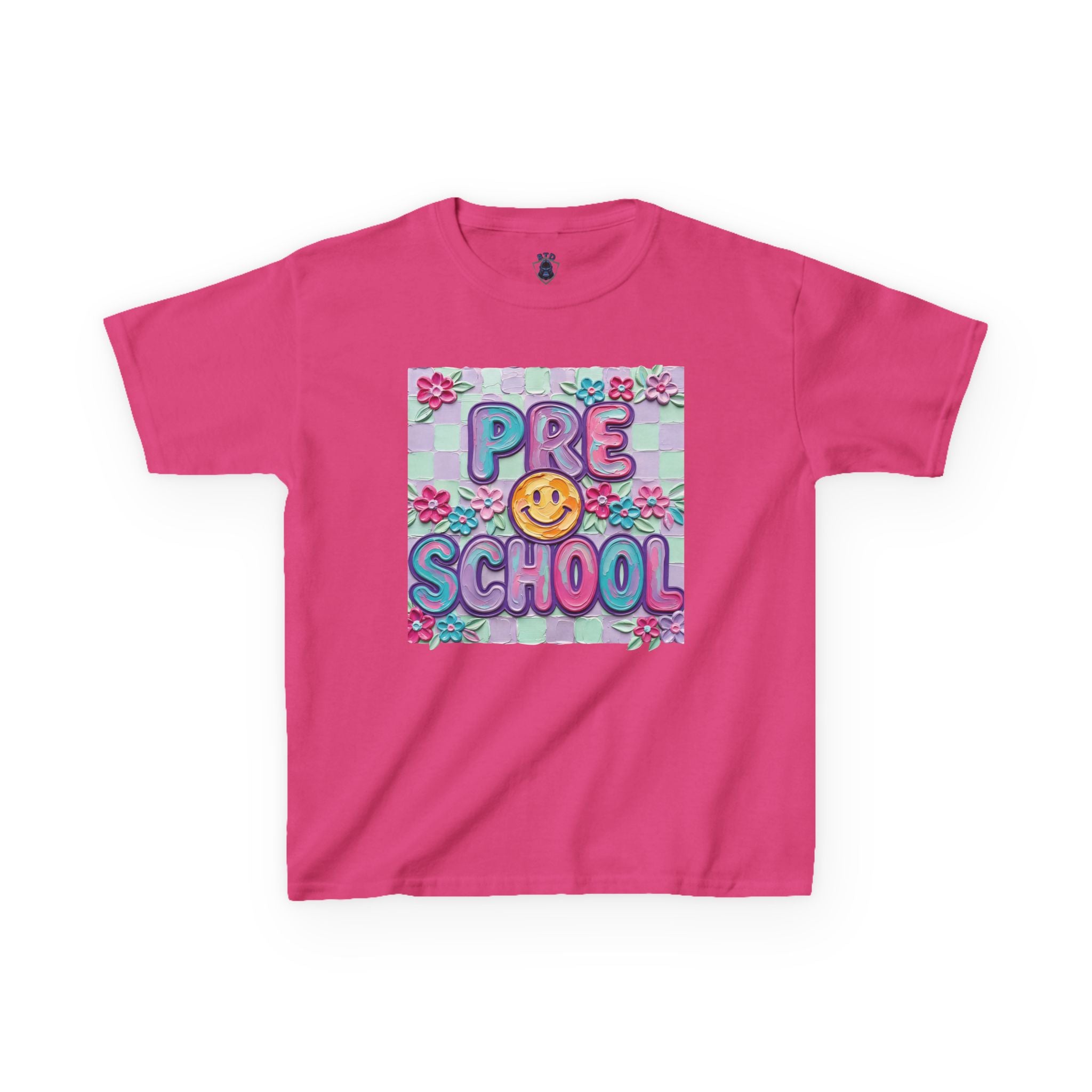 Preschool Smile Kids T‑Shirt — Cute Floral 'Pre School' Tee for Back to School