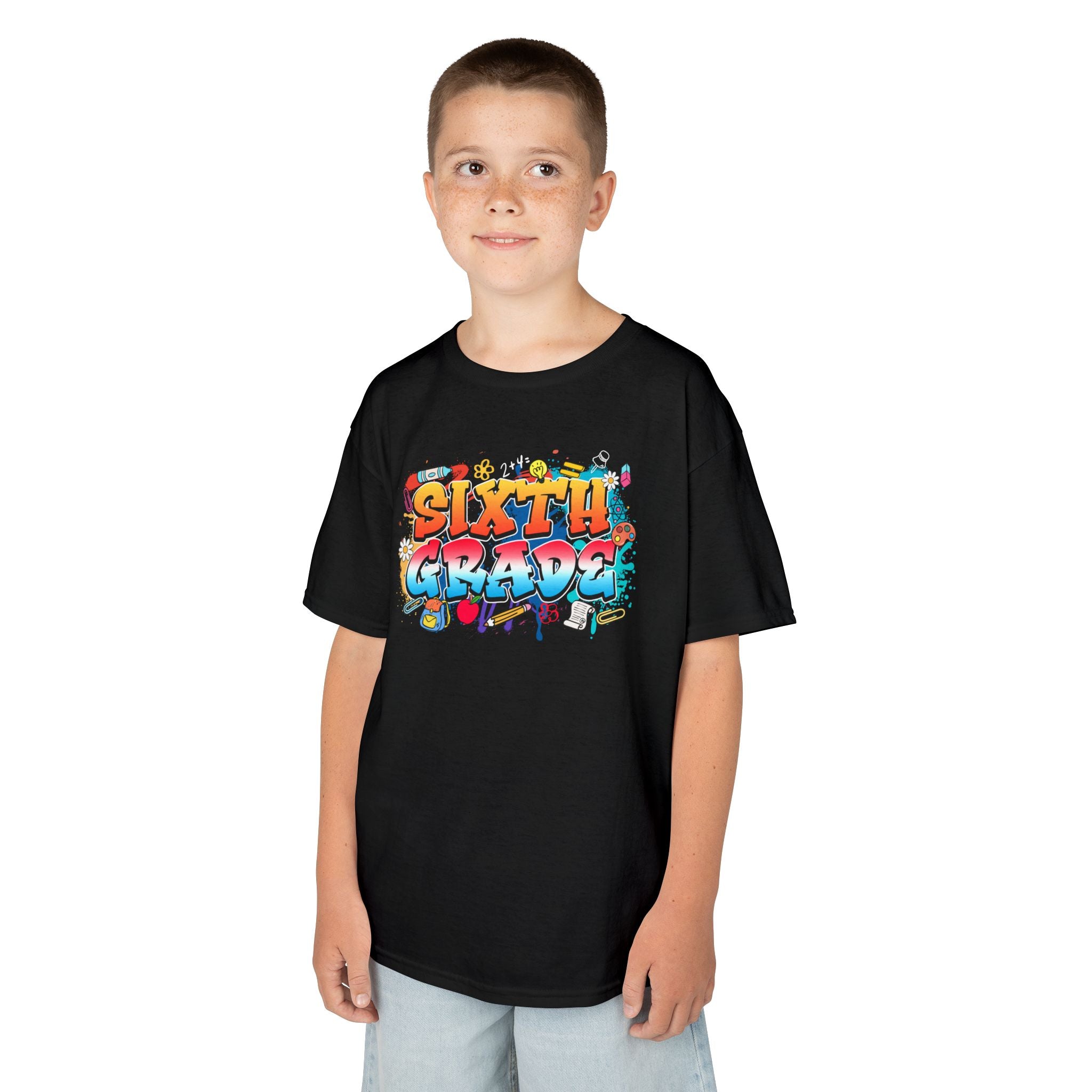 Sixth Grade Kids T‑Shirt — Colorful Graffiti Graduation Tee for Back-to-School & End-of-Year