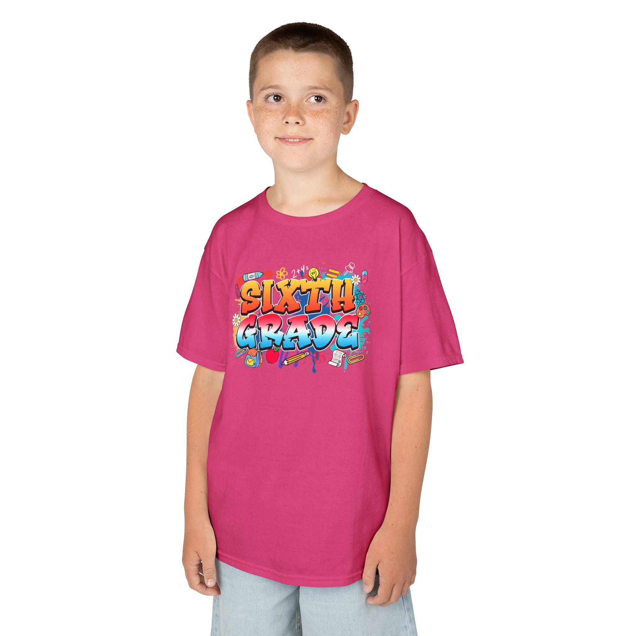 Sixth Grade Kids T‑Shirt — Colorful Graffiti Graduation Tee for Back-to-School & End-of-Year