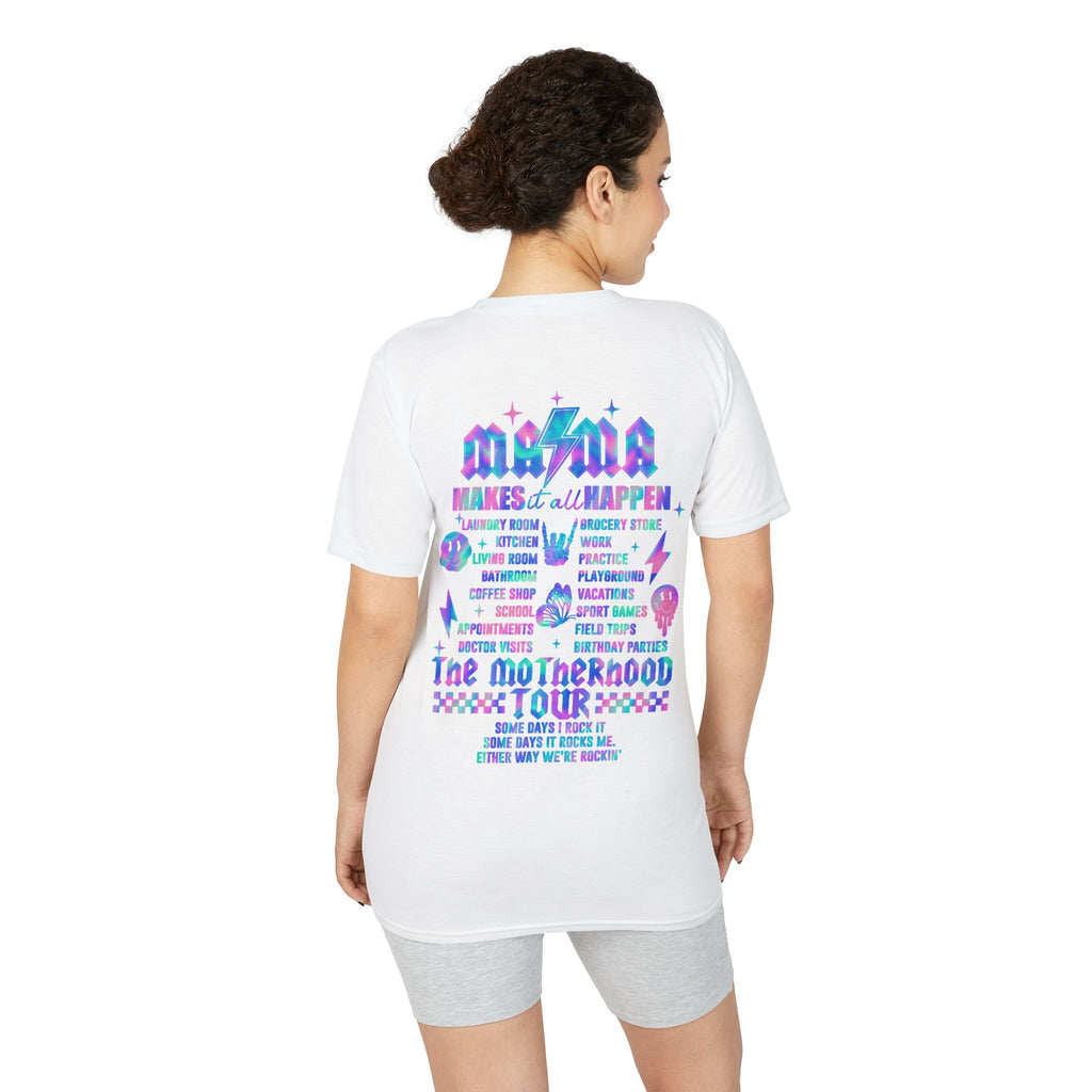 MAMA Performance T‑Shirt — Retro Holographic Graphic Tee (Motivational Lyrics Design)