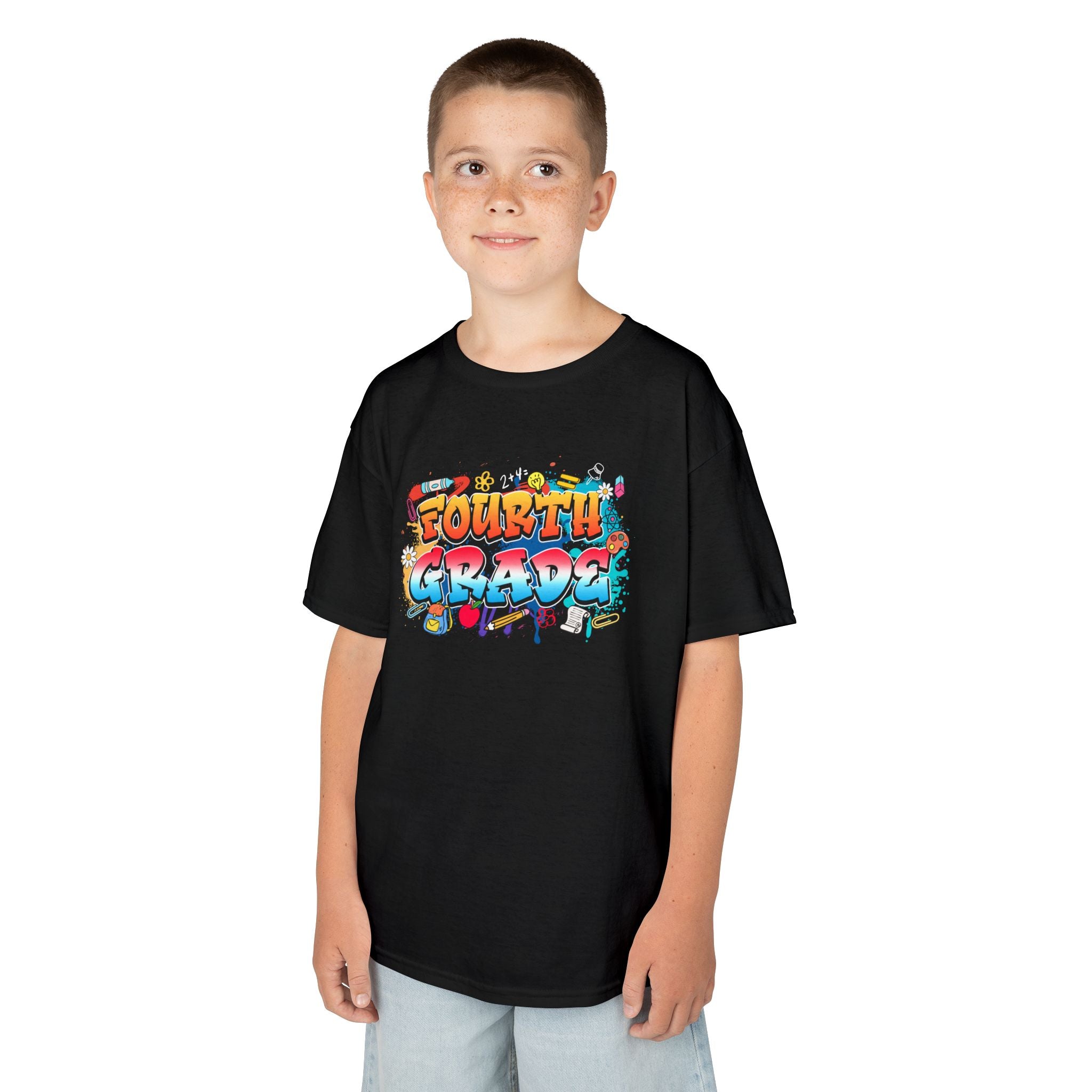 Fourth Grade Kids T‑Shirt — Colorful Graffiti School Shirt for Back to School