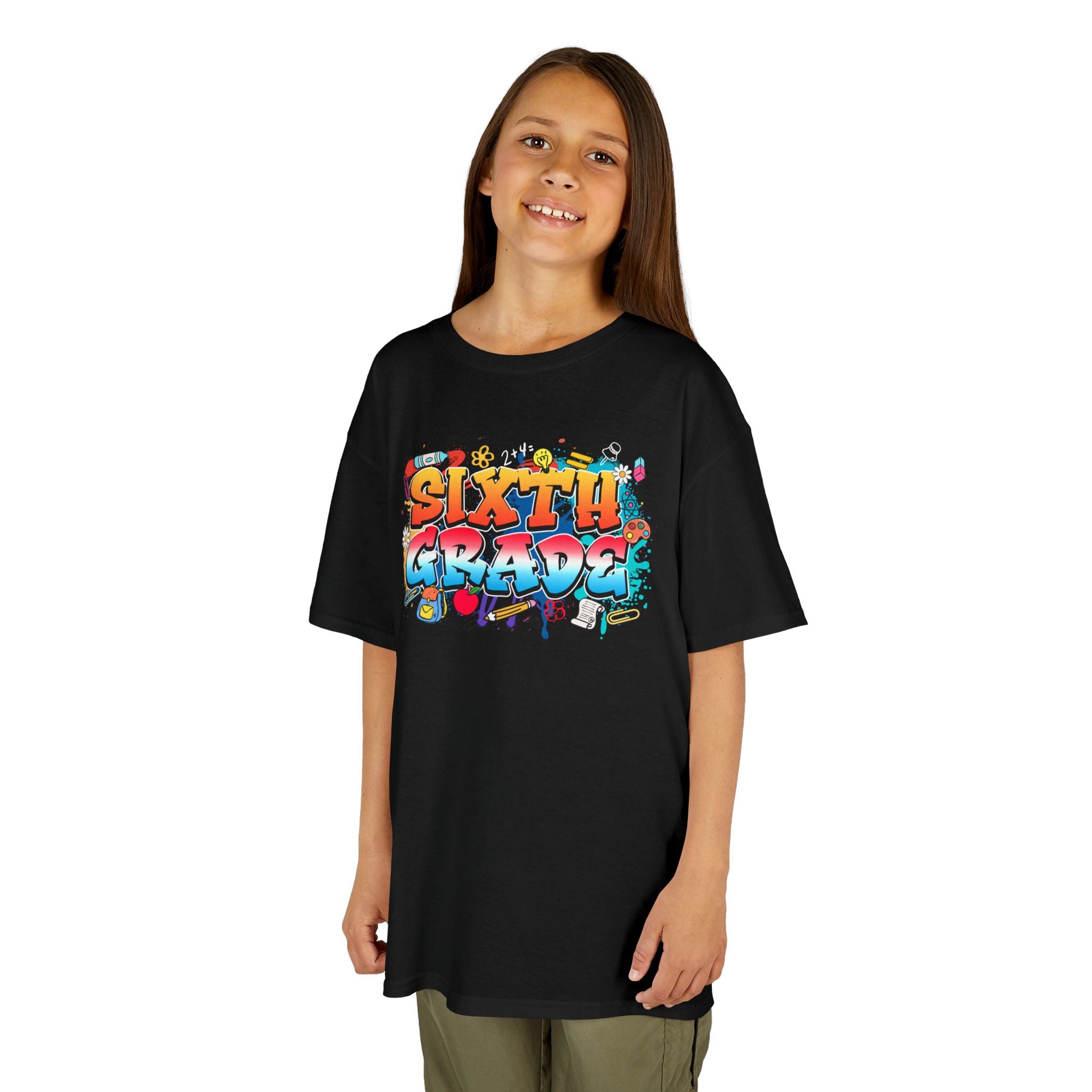 Sixth Grade Kids T‑Shirt — Colorful Graffiti Graduation Tee for Back-to-School & End-of-Year