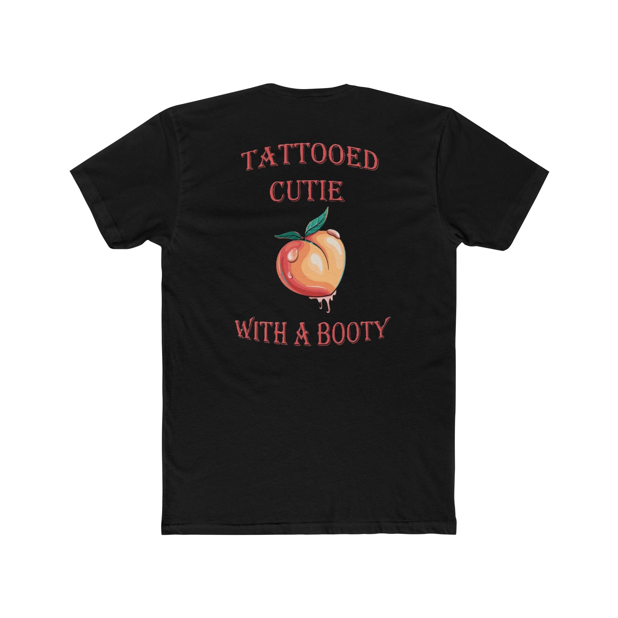 Peach Tattooed Cutie Tee — "Tattooed Cutie With a Booty" Graphic T-Shirt
