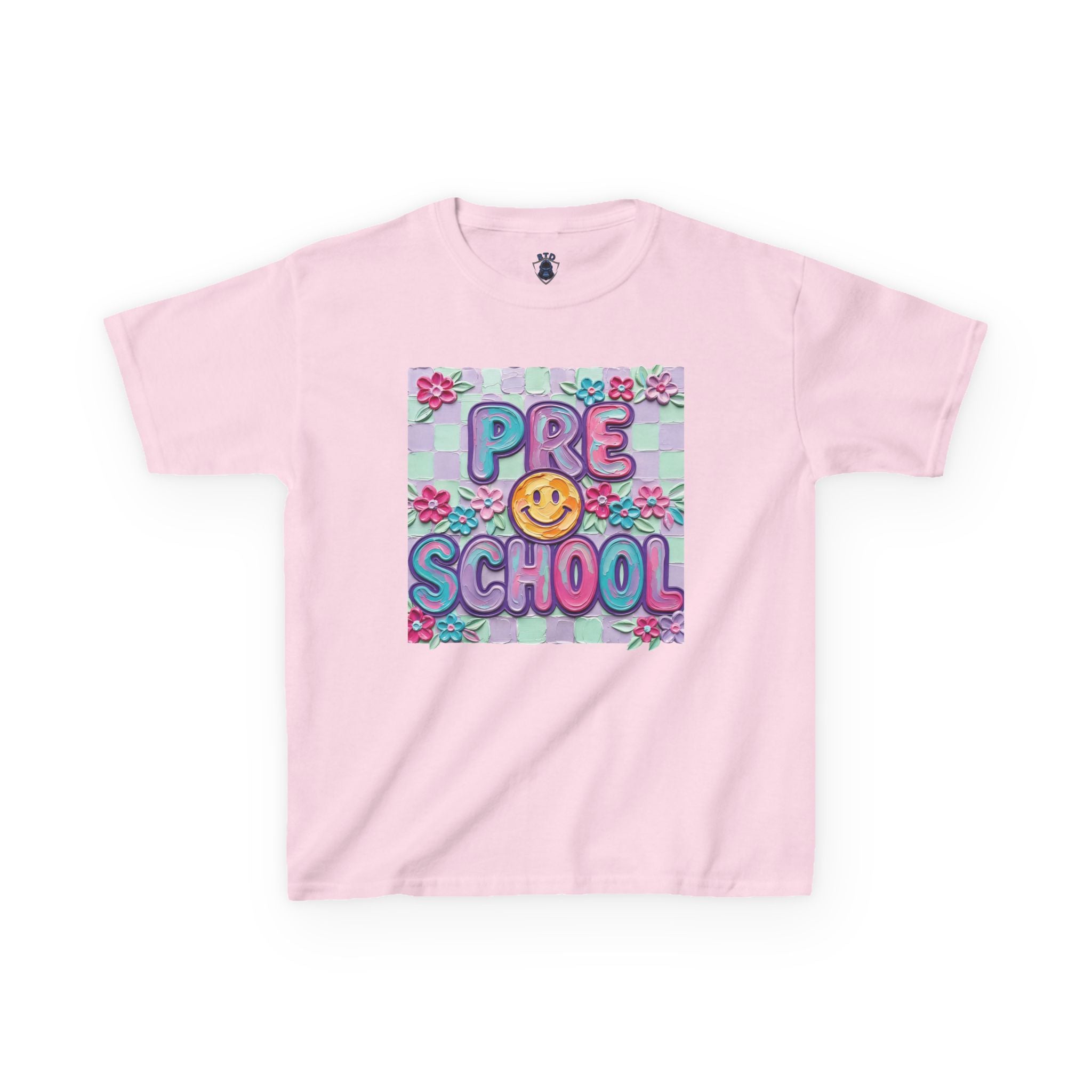 Preschool Smile Kids T‑Shirt — Cute Floral 'Pre School' Tee for Back to School