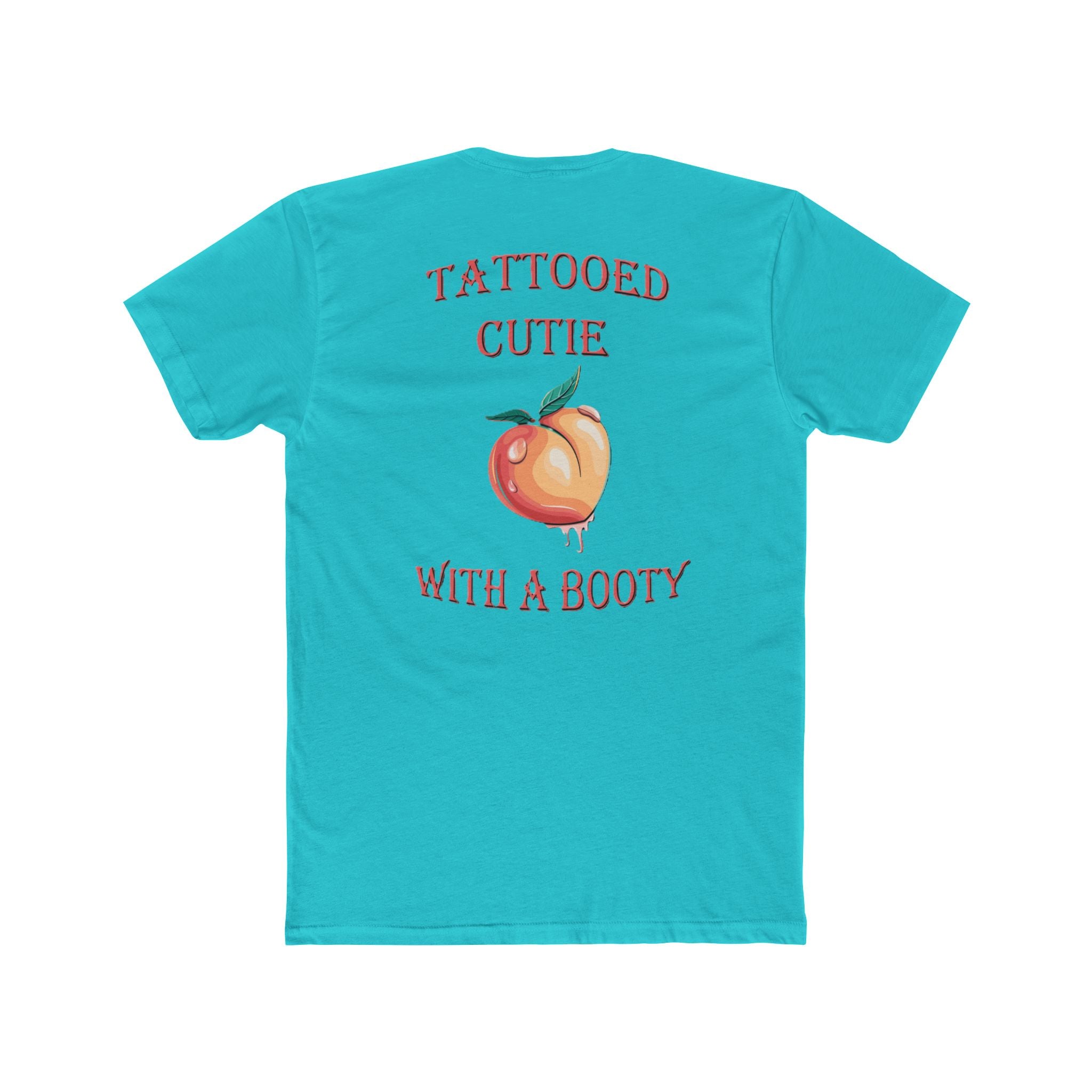 Peach Tattooed Cutie Tee — "Tattooed Cutie With a Booty" Graphic T-Shirt