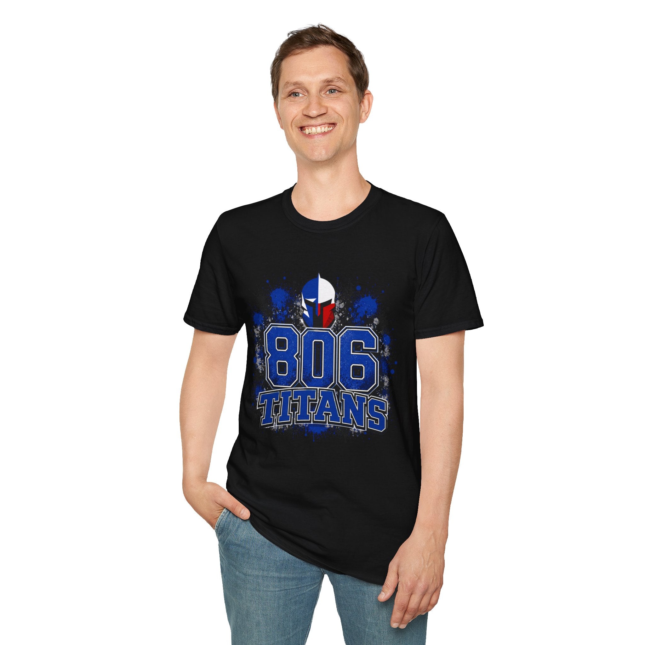 806 Titans T-Shirt — Blue Spartan Helmet Graphic Tee