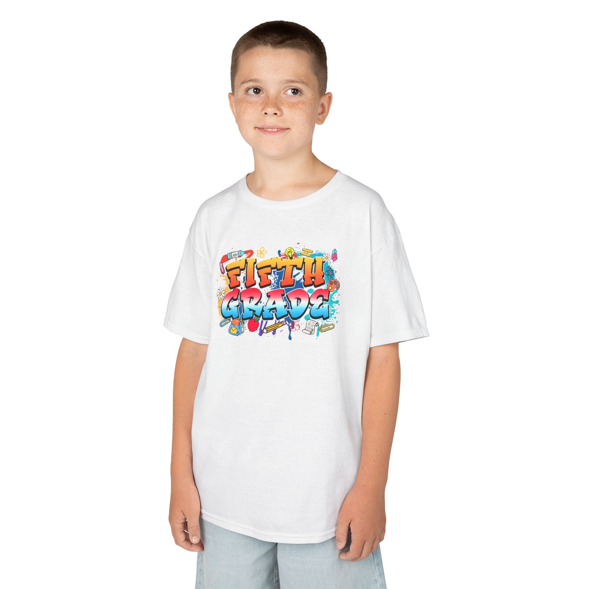 Kids T-Shirt — Colorful Graffiti "Fifth Grade" Back-to-School Tee