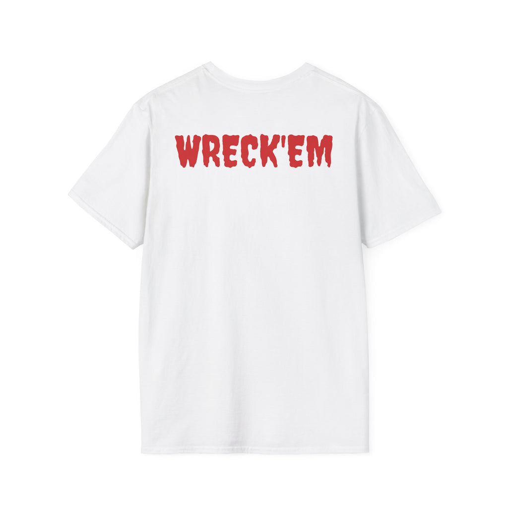 Texas Tech Football Tee — Red & Black Splash Football Design