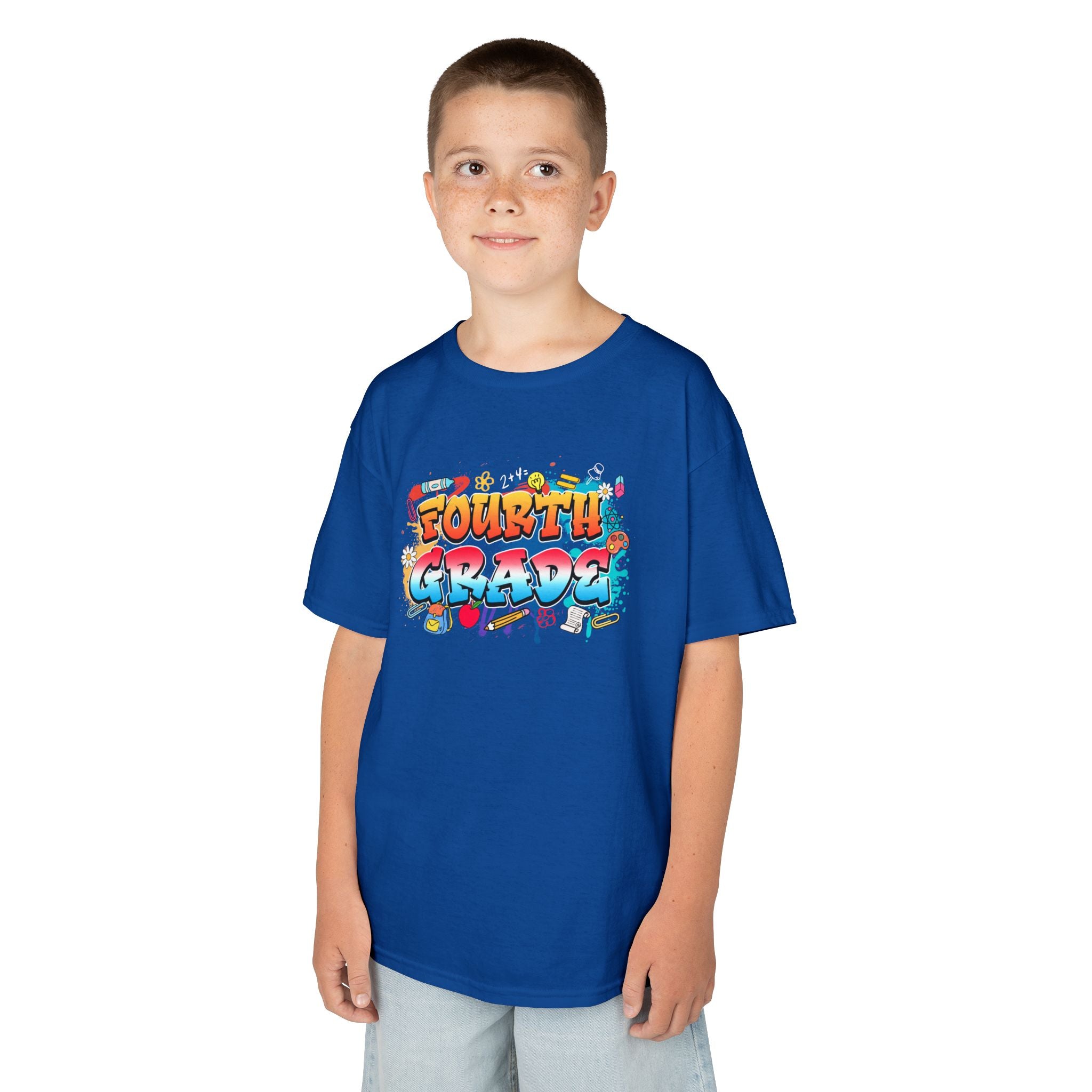 Fourth Grade Kids T‑Shirt — Colorful Graffiti School Shirt for Back to School