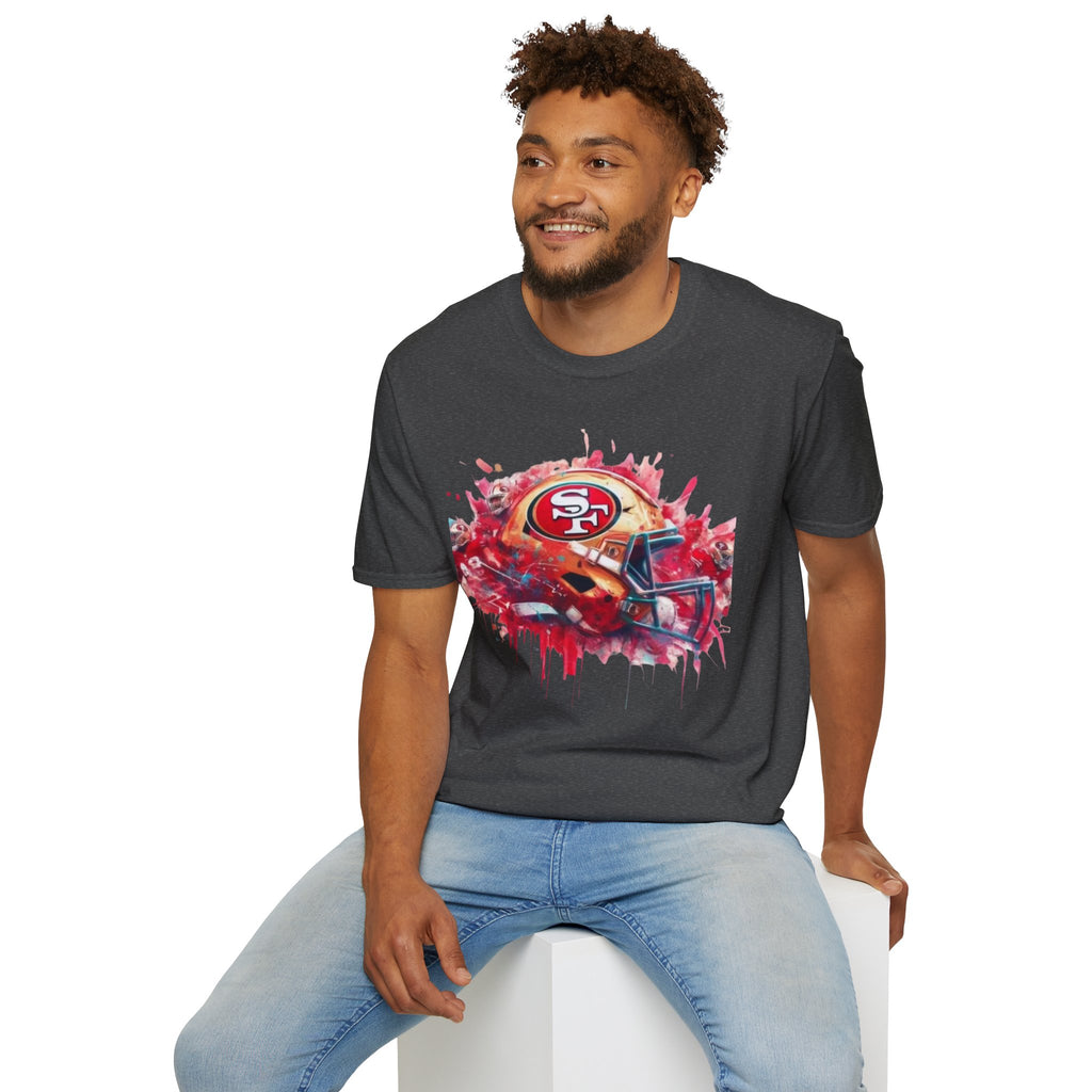 49ers Helmet Watercolor T-Shirt