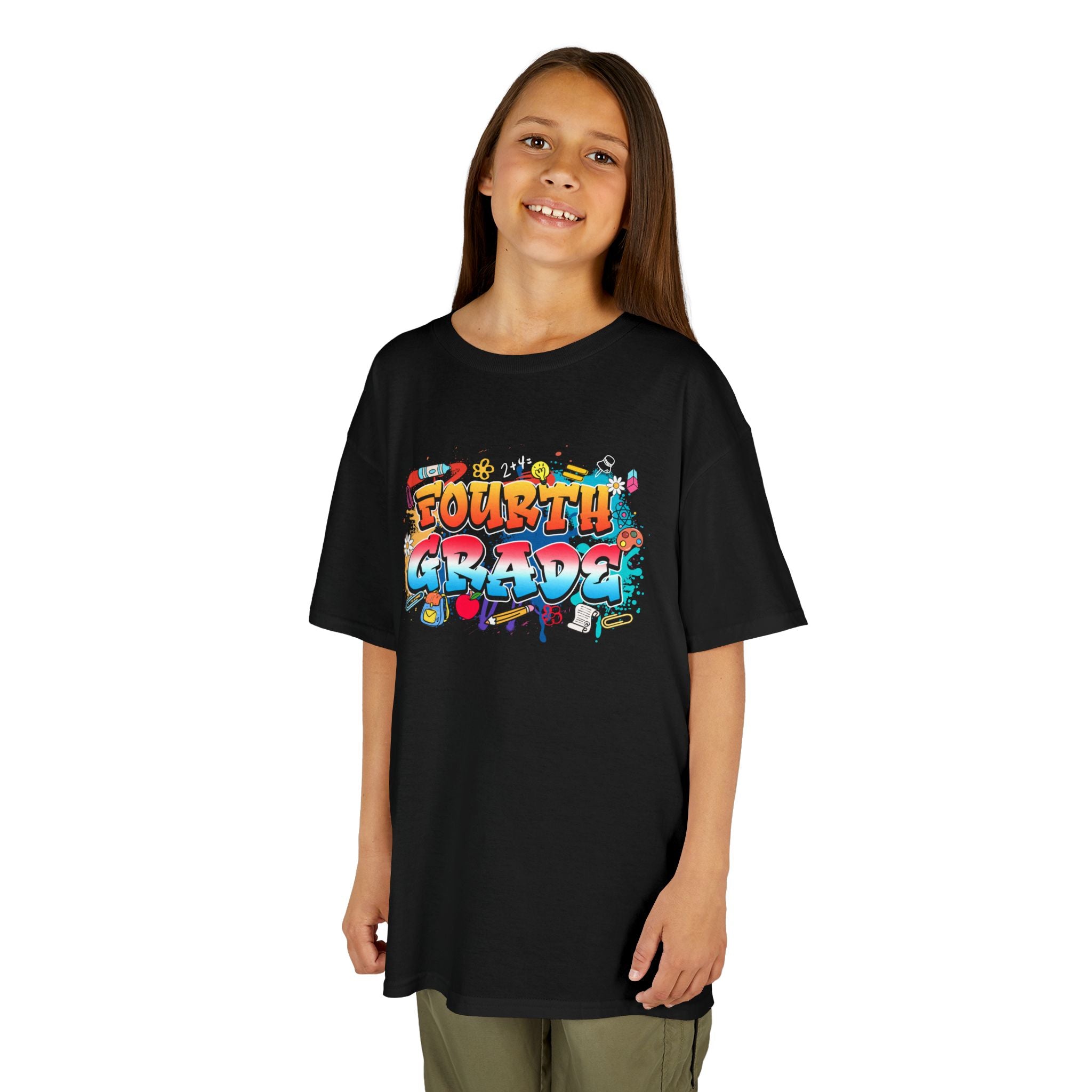 Fourth Grade Kids T‑Shirt — Colorful Graffiti School Shirt for Back to School