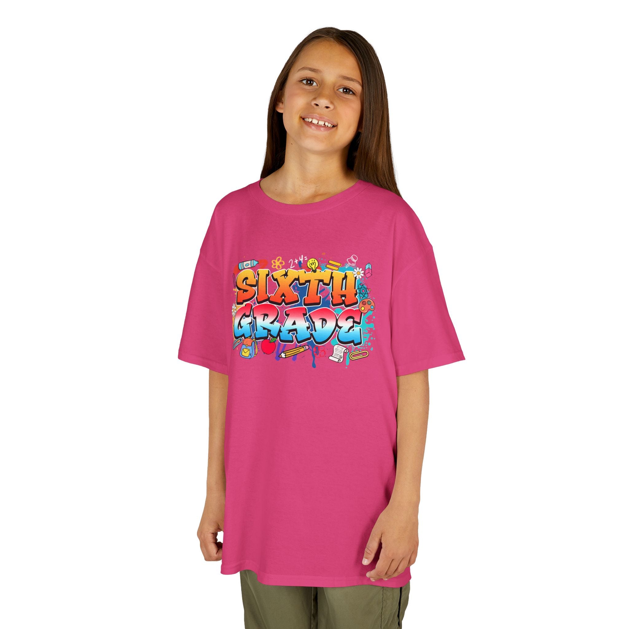 Sixth Grade Kids T‑Shirt — Colorful Graffiti Graduation Tee for Back-to-School & End-of-Year