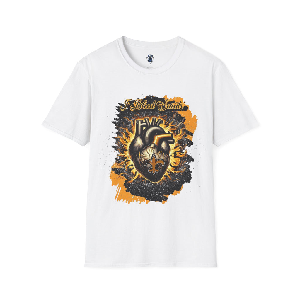 I Bleed Saints T-Shirt — Vintage Anatomical Heart Graphic for Football Fans