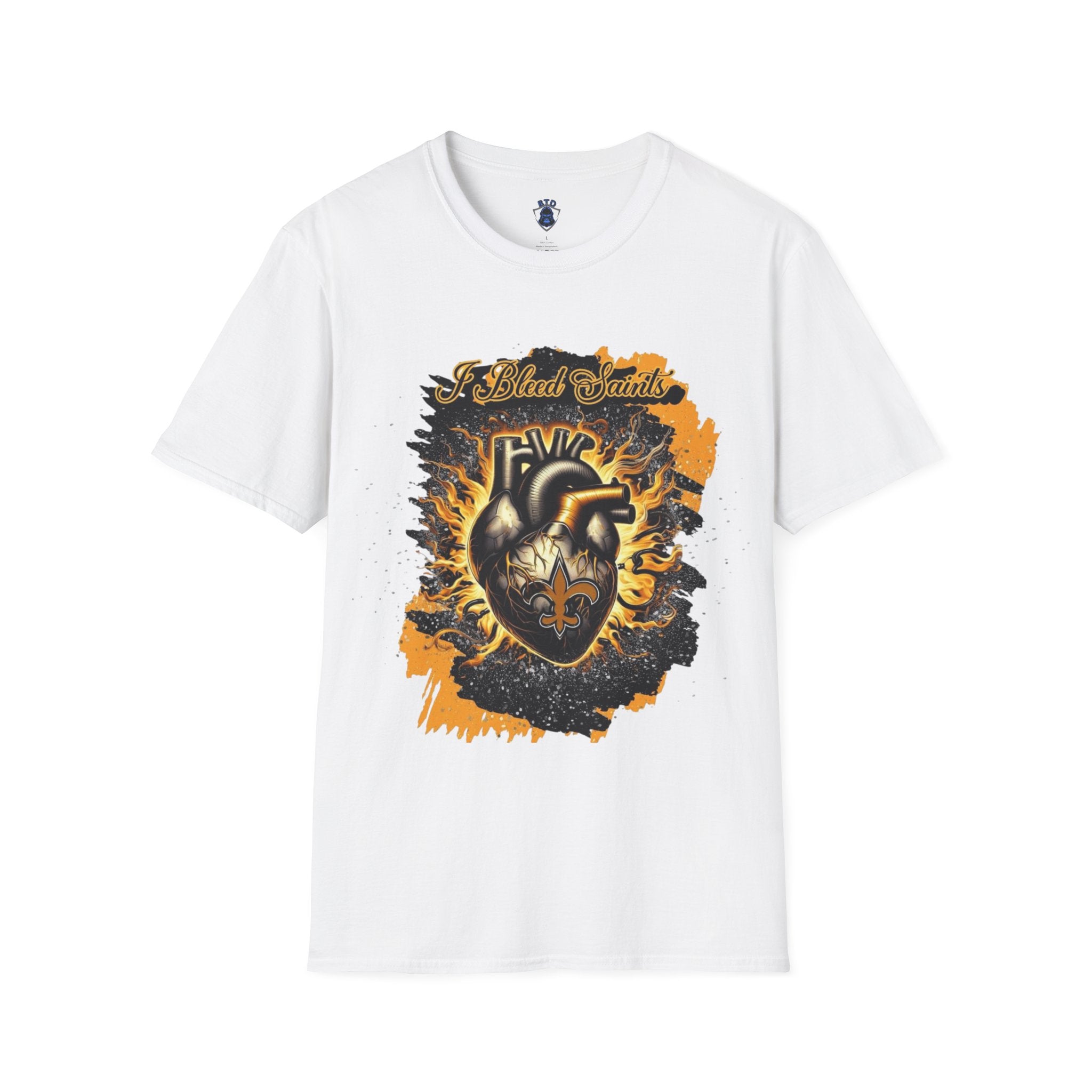 I Bleed Saints T-Shirt — Vintage Anatomical Heart Graphic for Football Fans