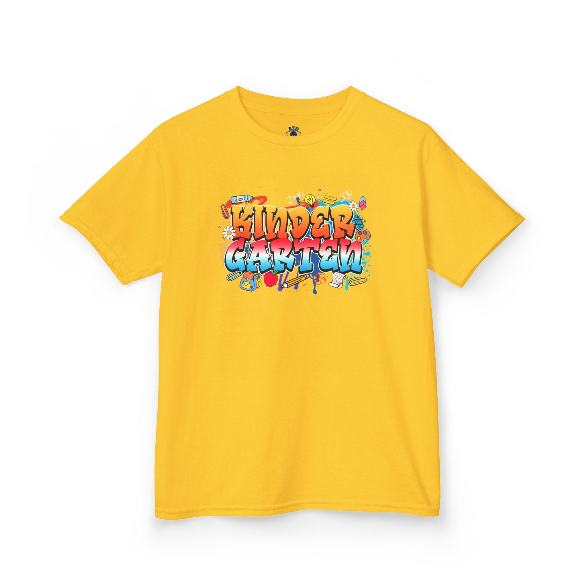 Kinder Garten Kids Tee — Colorful Graffiti "Kinder Garten" Design