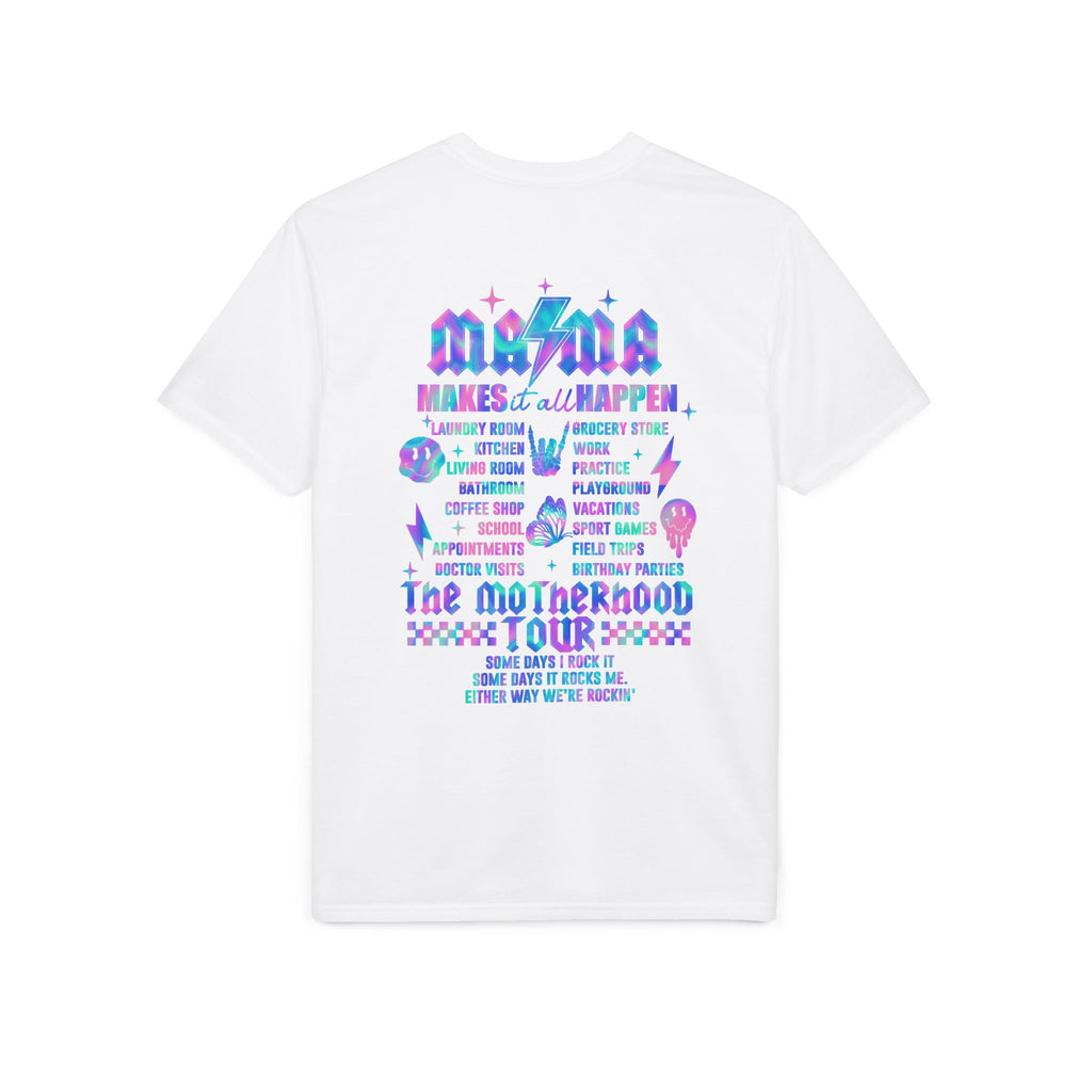 MAMA Performance T‑Shirt — Retro Holographic Graphic Tee (Motivational Lyrics Design)