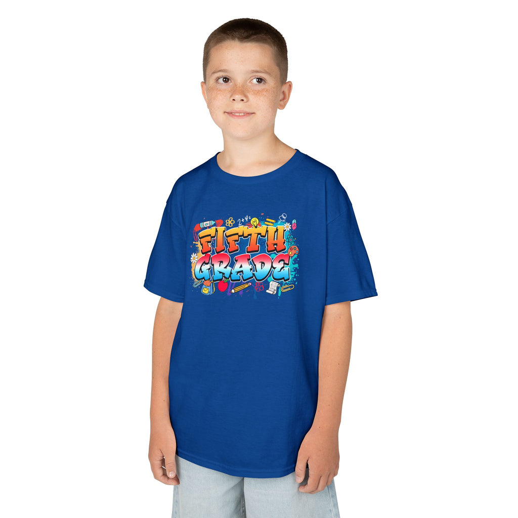 Kids T-Shirt — Colorful Graffiti "Fifth Grade" Back-to-School Tee