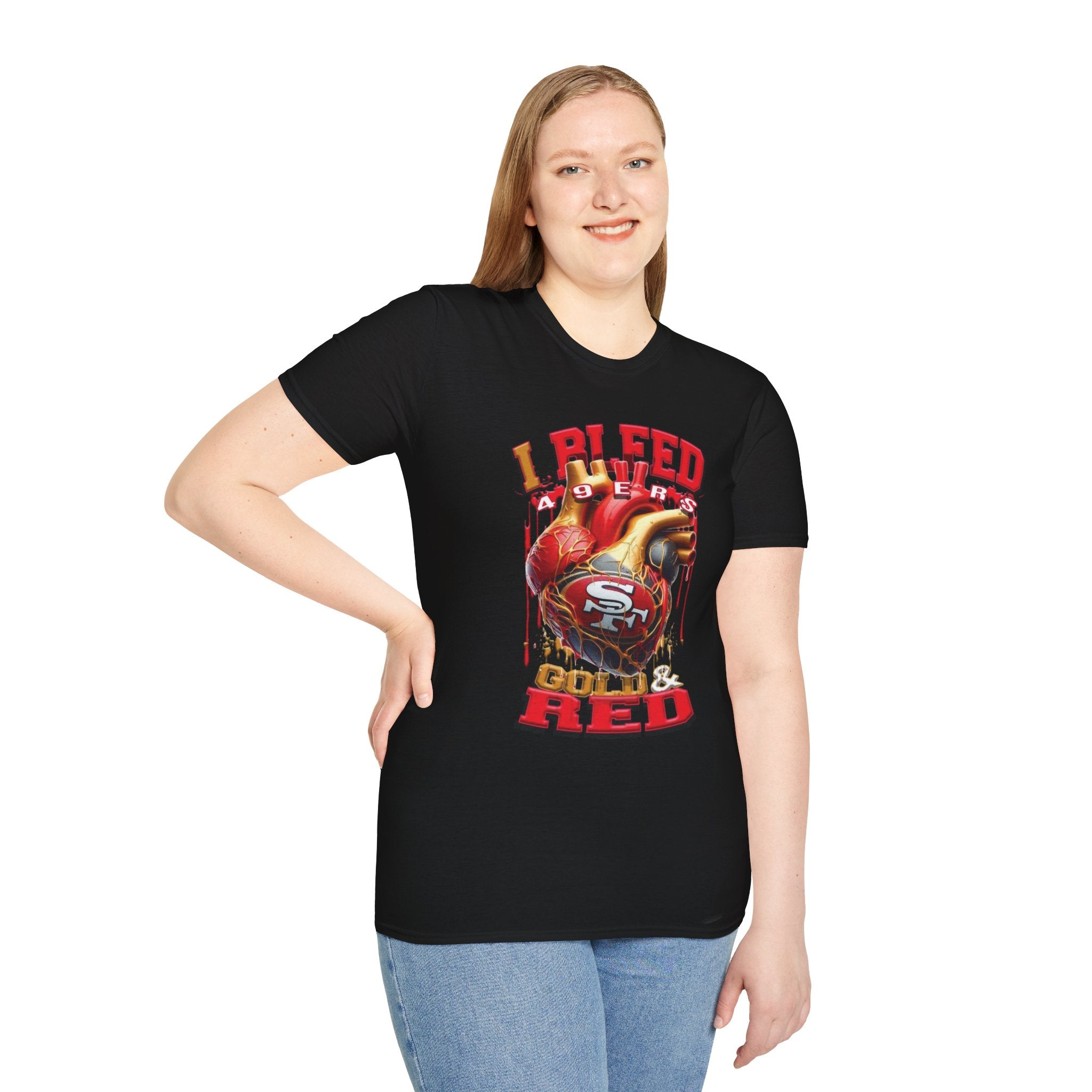 T-Shirt — "I Bleed 49ers Red" Graphic Football Fan Tee
