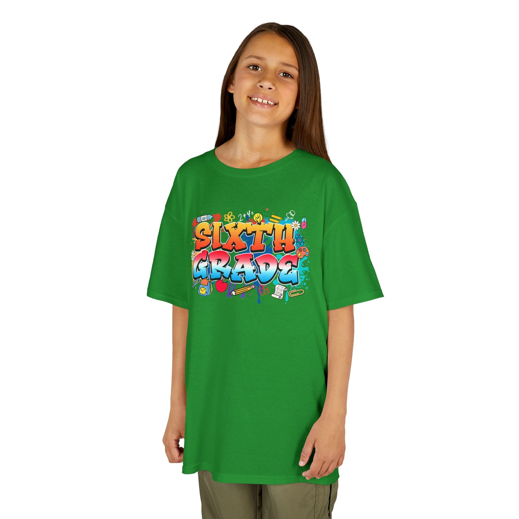 Sixth Grade Kids T‑Shirt — Colorful Graffiti Graduation Tee for Back-to-School & End-of-Year