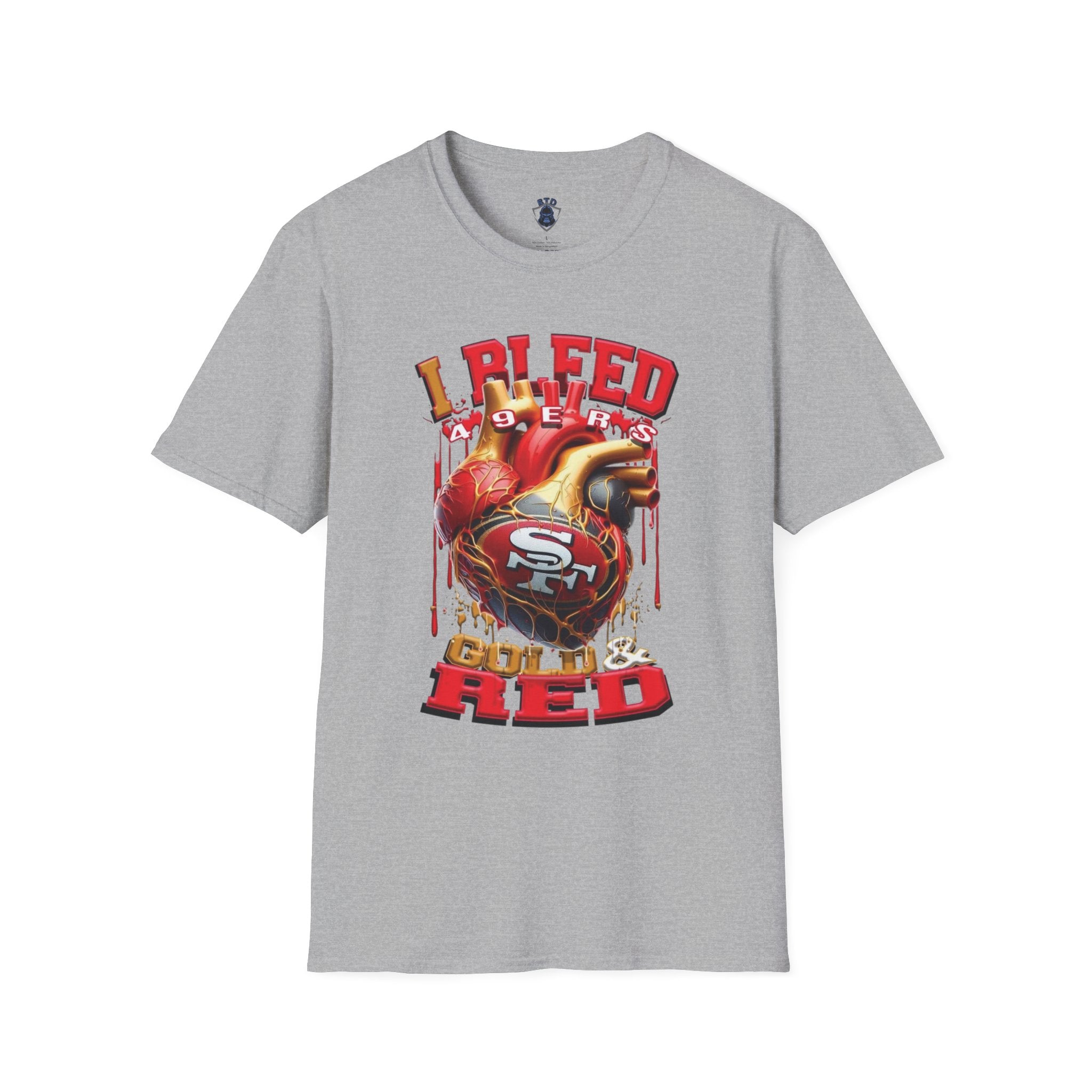 T-Shirt — "I Bleed 49ers Red" Graphic Football Fan Tee