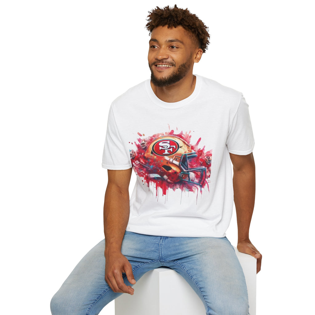 49ers Helmet Watercolor T-Shirt