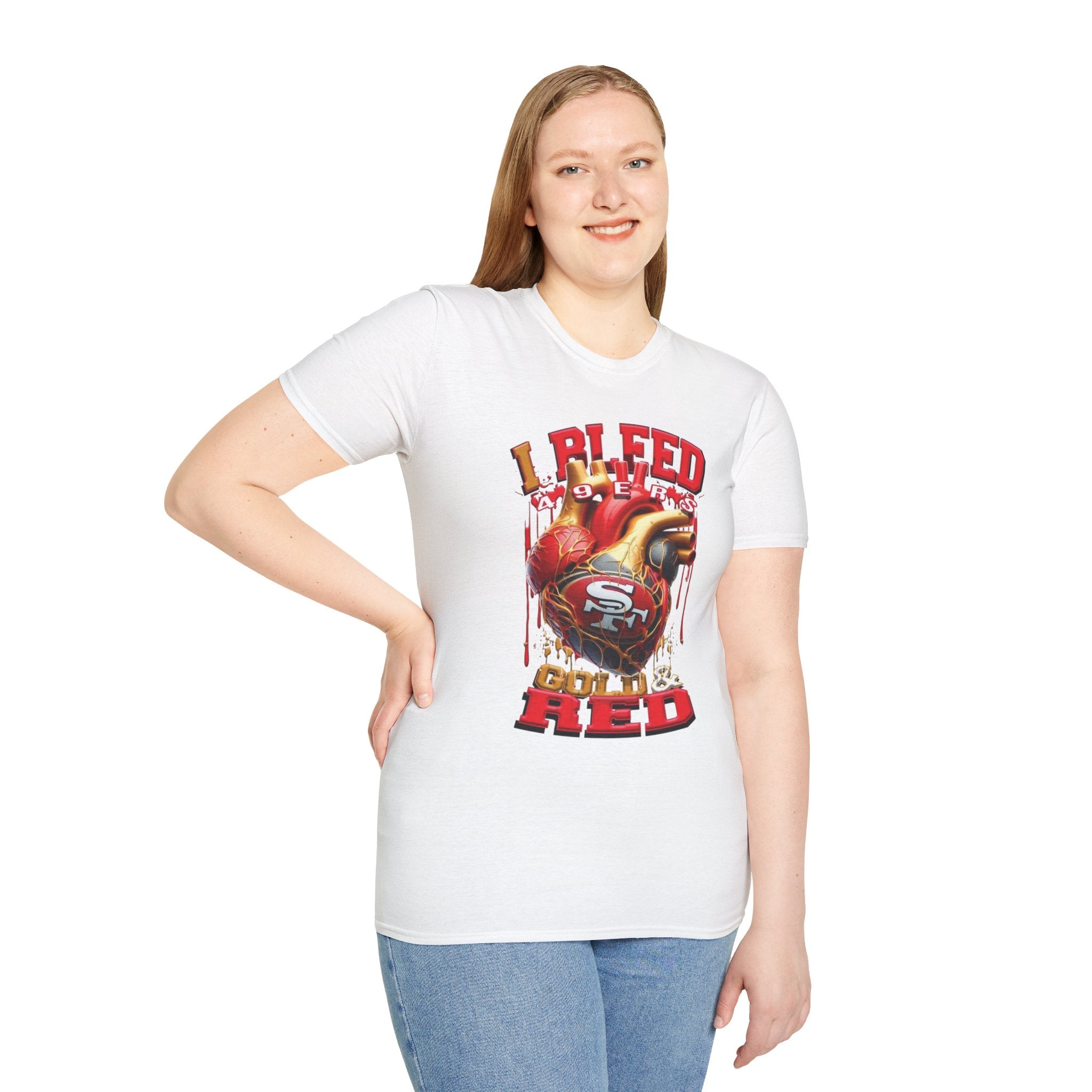 T-Shirt — "I Bleed 49ers Red" Graphic Football Fan Tee