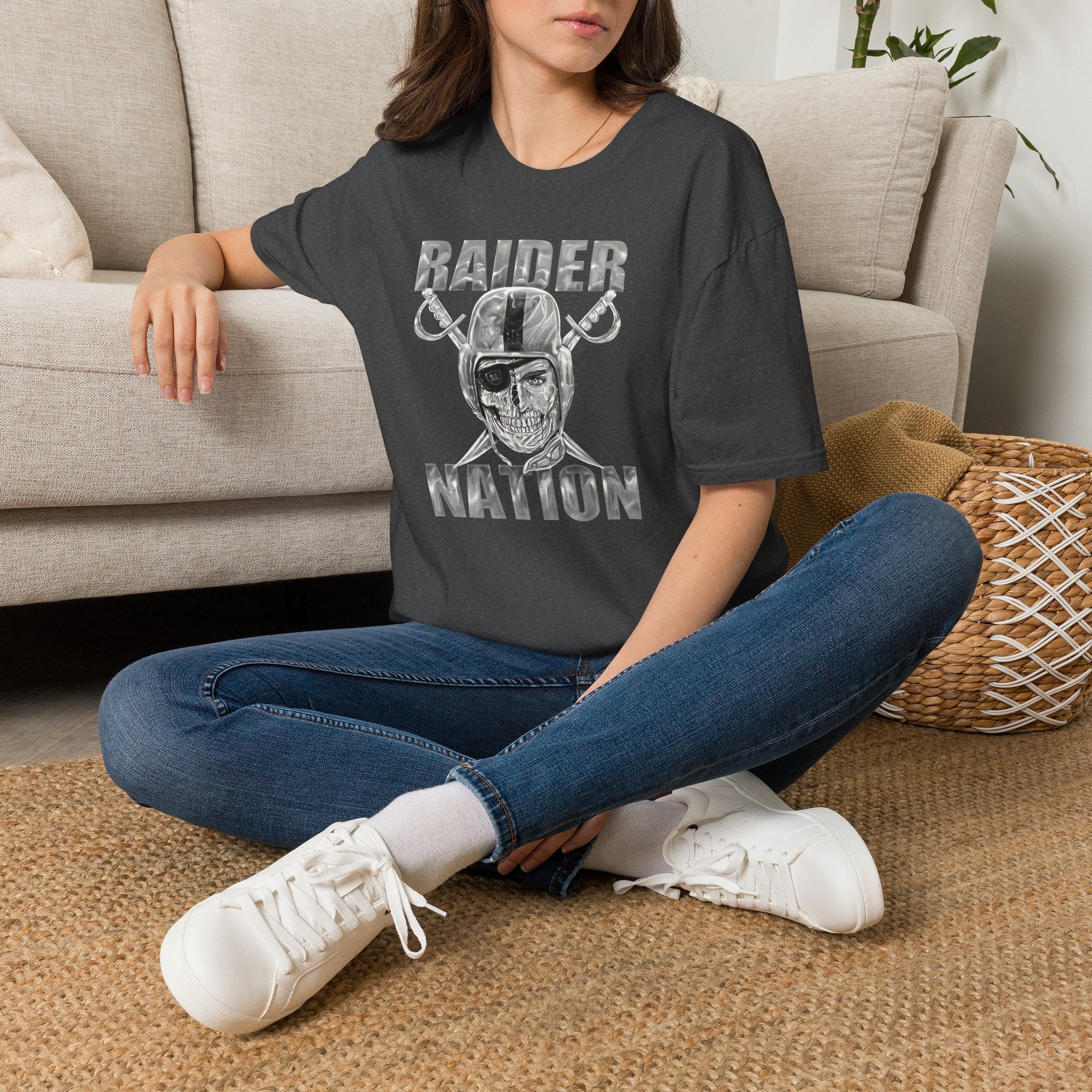 Raider Nation Skull Helmet T-Shirt — Vintage Football Fan Tee