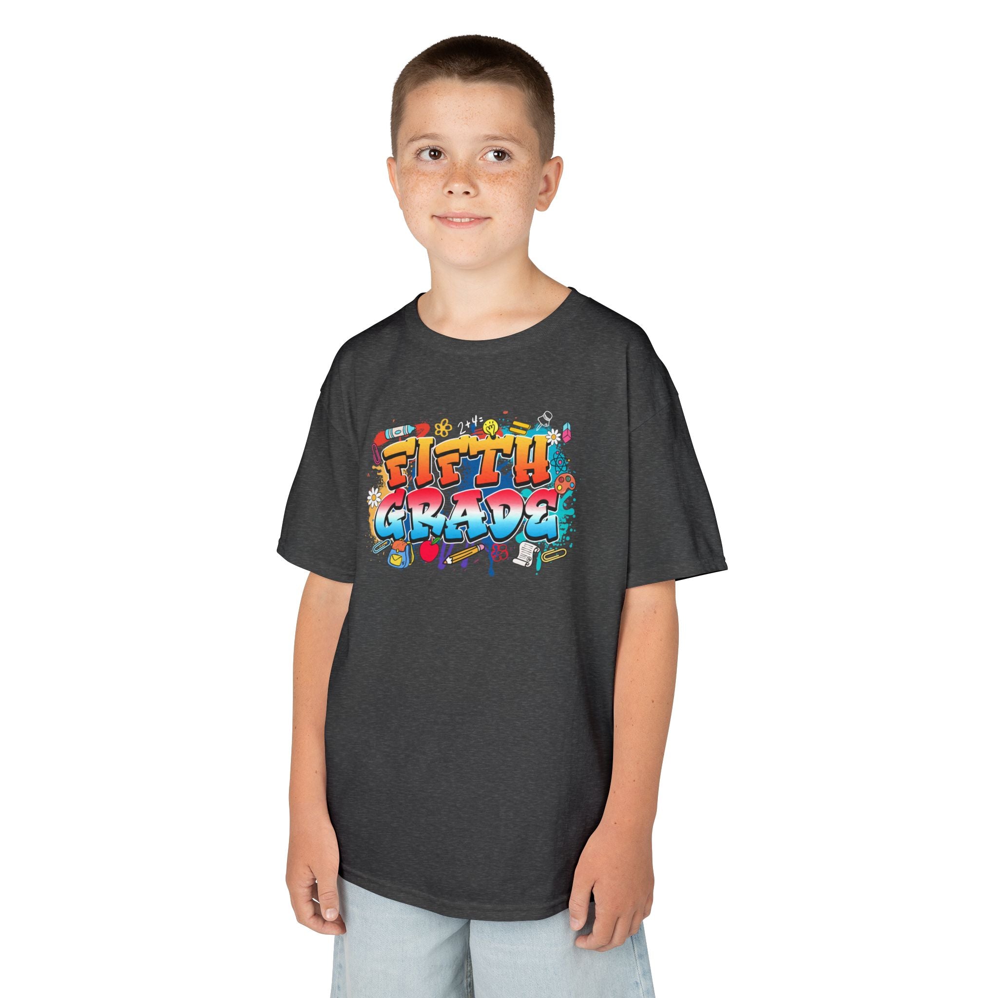 Kids T-Shirt — Colorful Graffiti "Fifth Grade" Back-to-School Tee
