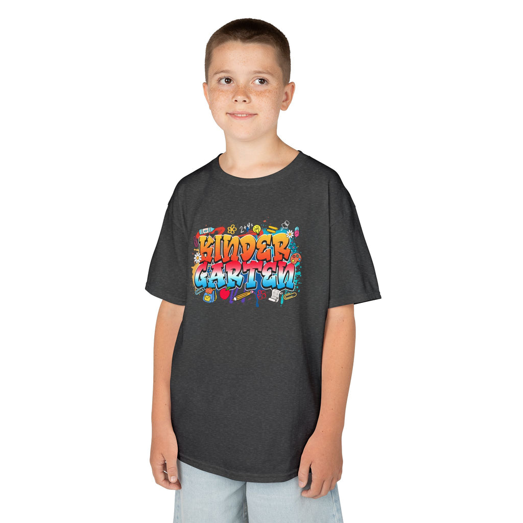 Kinder Garten Kids Tee — Colorful Graffiti "Kinder Garten" Design