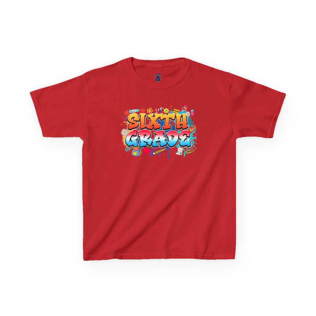 Sixth Grade Kids T‑Shirt — Colorful Graffiti Graduation Tee for Back-to-School & End-of-Year
