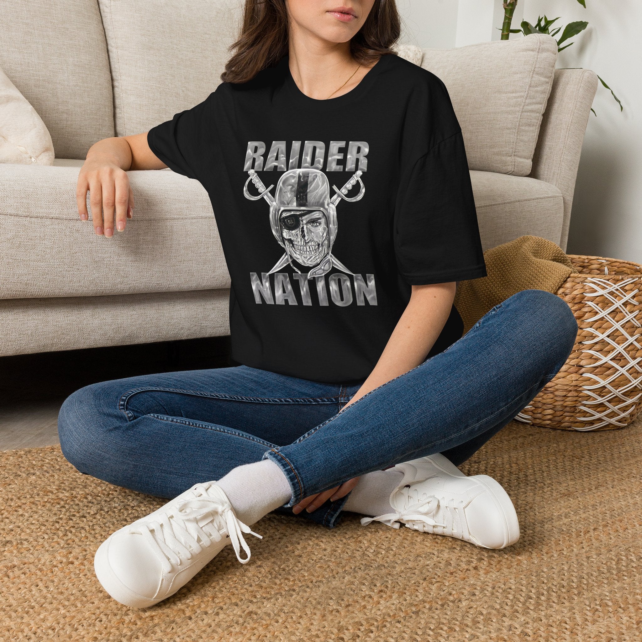 Raider Nation Skull Helmet T-Shirt — Vintage Football Fan Tee