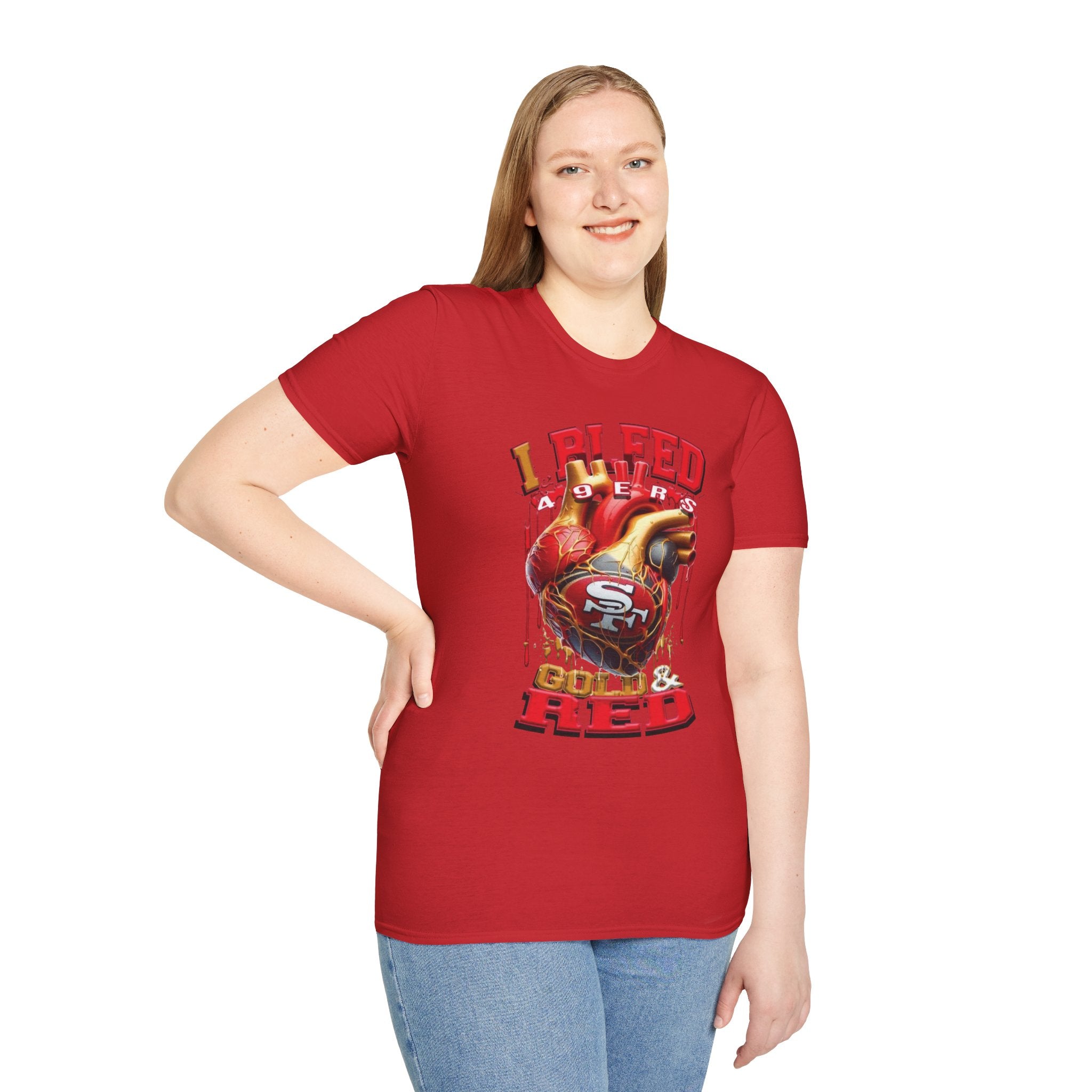 T-Shirt — "I Bleed 49ers Red" Graphic Football Fan Tee