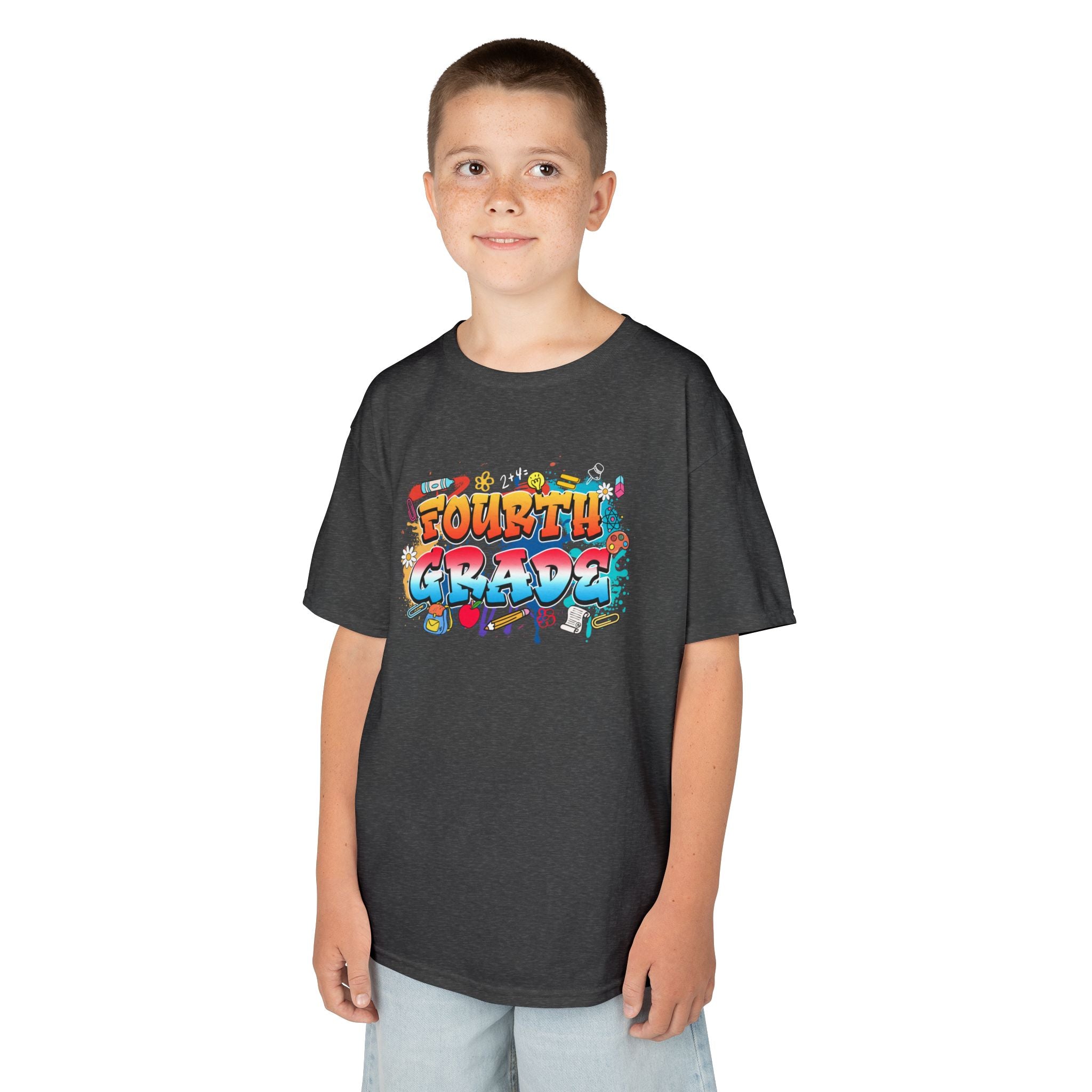 Fourth Grade Kids T‑Shirt — Colorful Graffiti School Shirt for Back to School